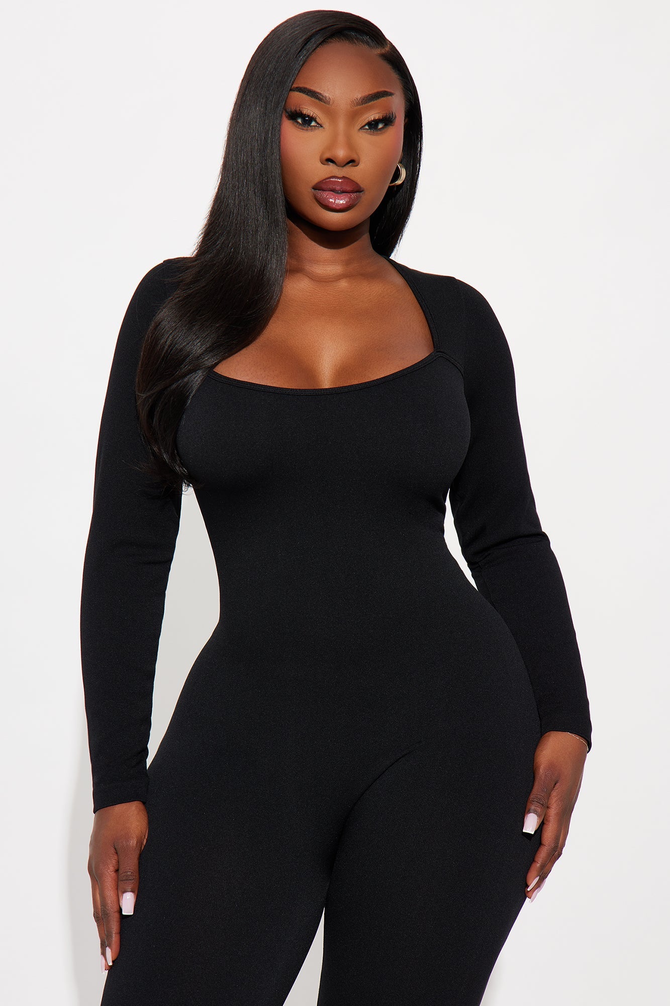 Come With Me Seamless Flare Jumpsuit - Black