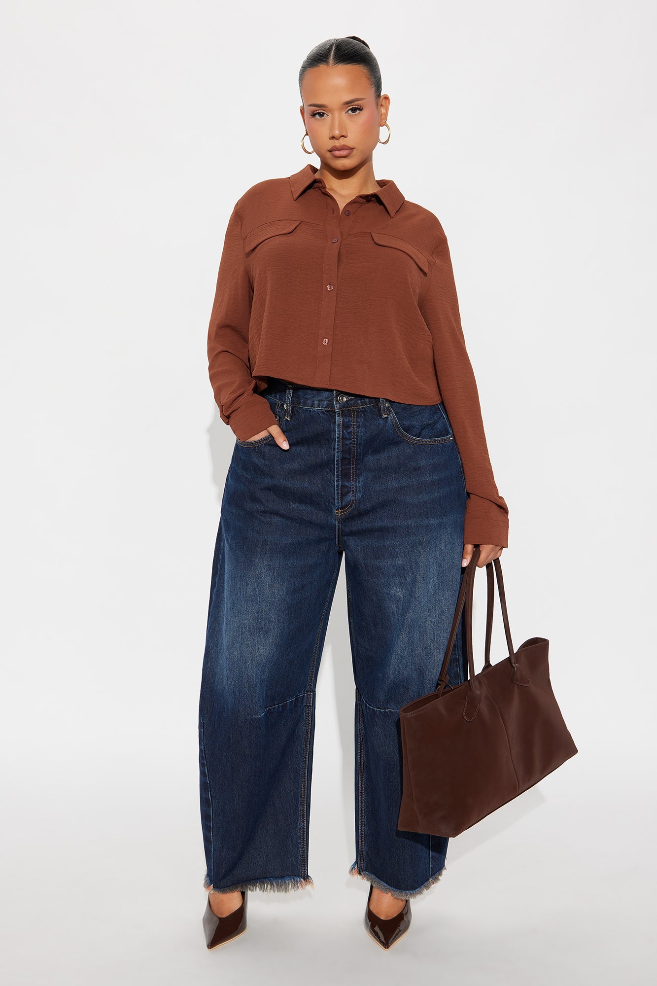 Ciao Bella Barrel Leg Jeans - Dark Wash