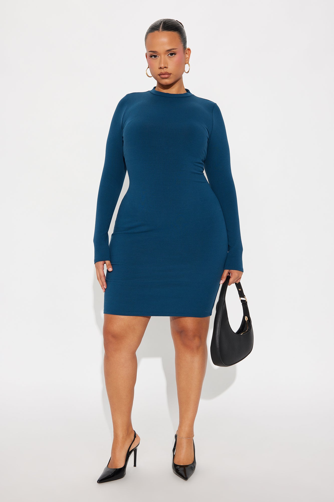 Bella Snatched Mini Dress - Teal