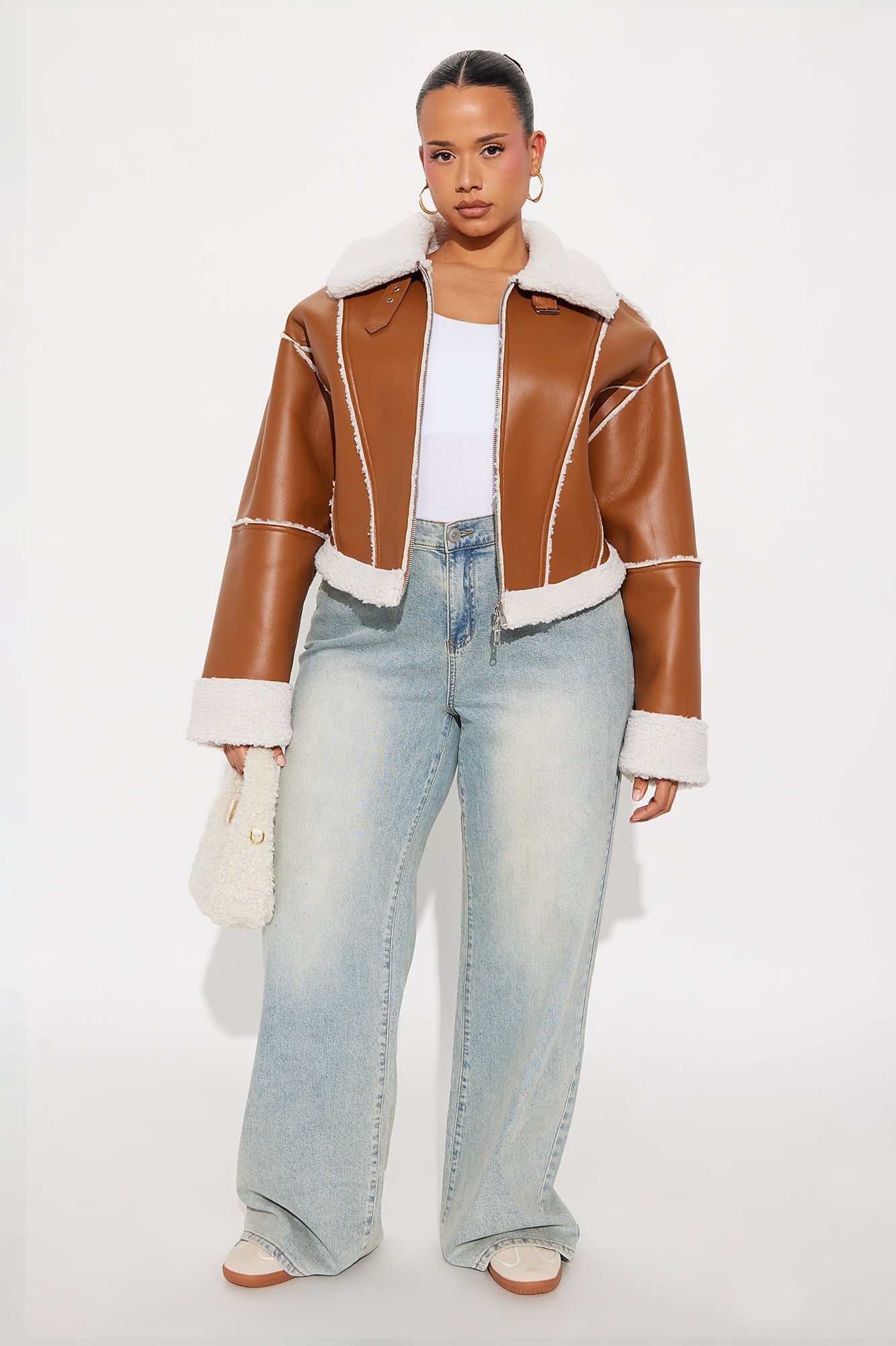 Wild Ride Reversible Faux Leather Moto Jacket - Brown/combo