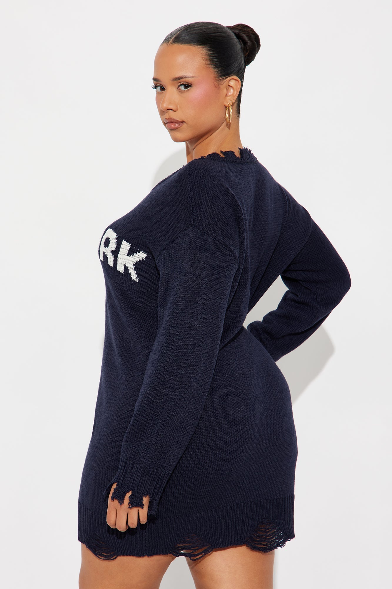 Bronx Sweater Mini Dress - Navy