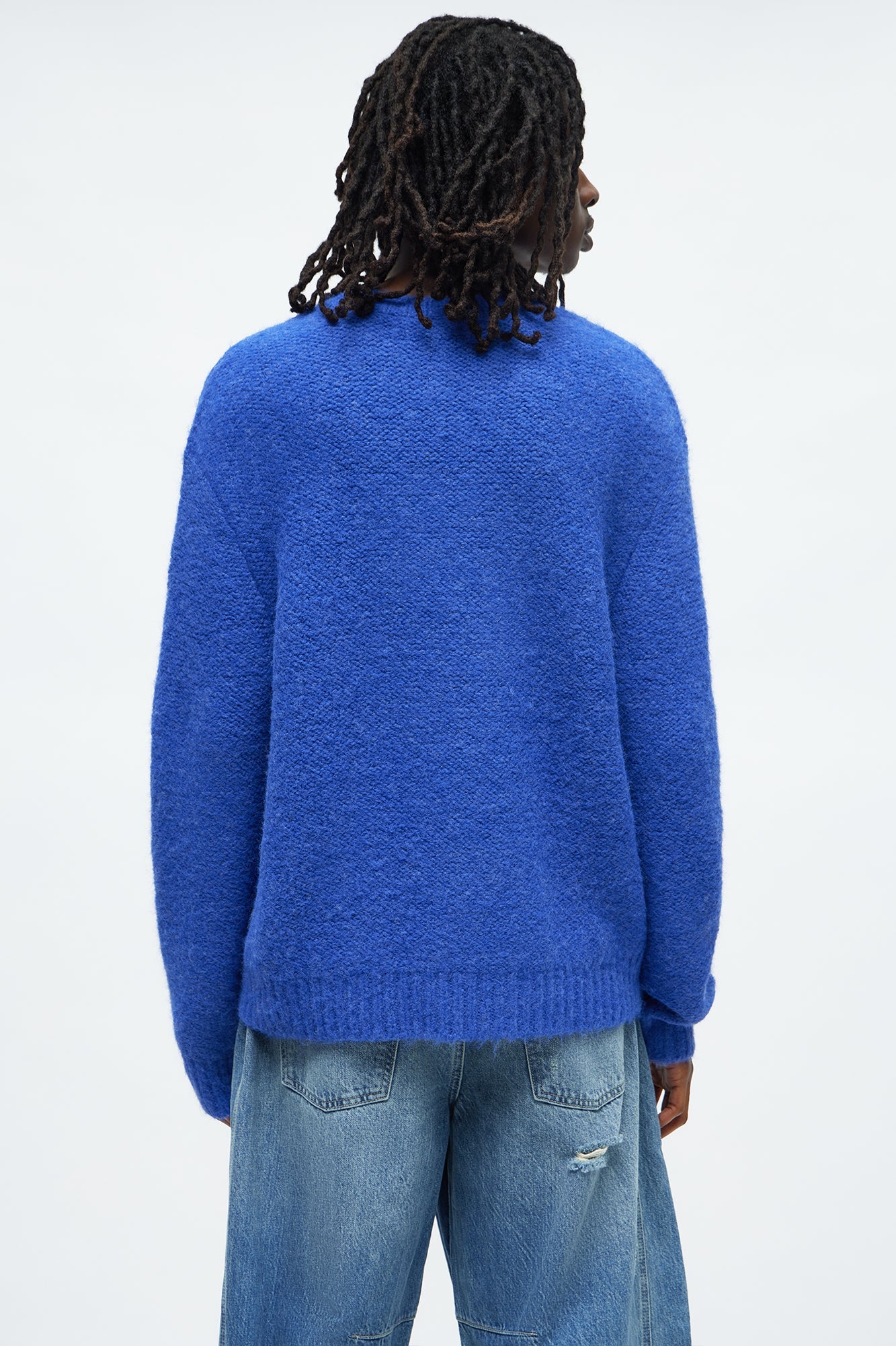 Oversized Fluffy Sweater - Blue