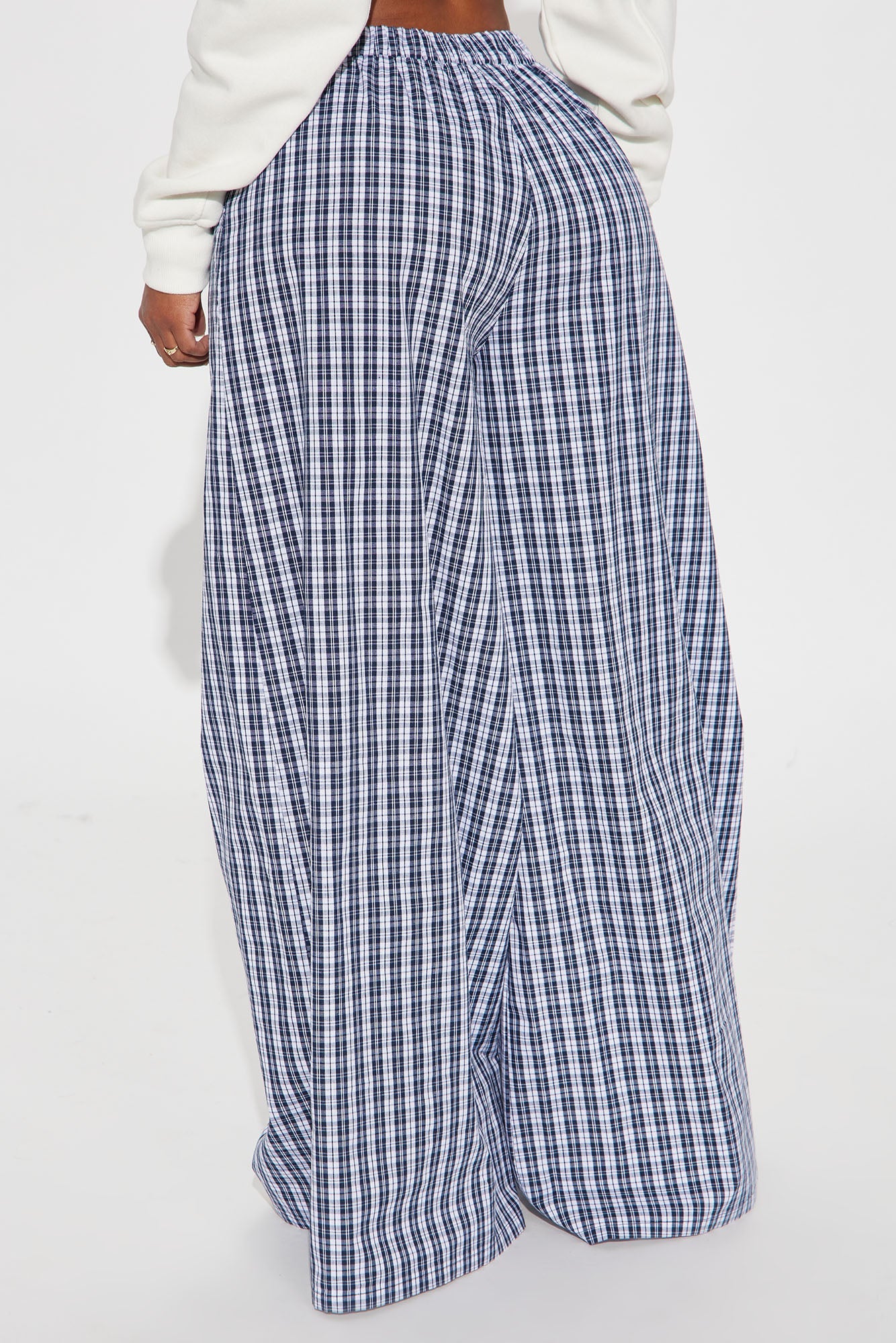 Eli Gingham Super Wide Boxer Pant - Navy/combo