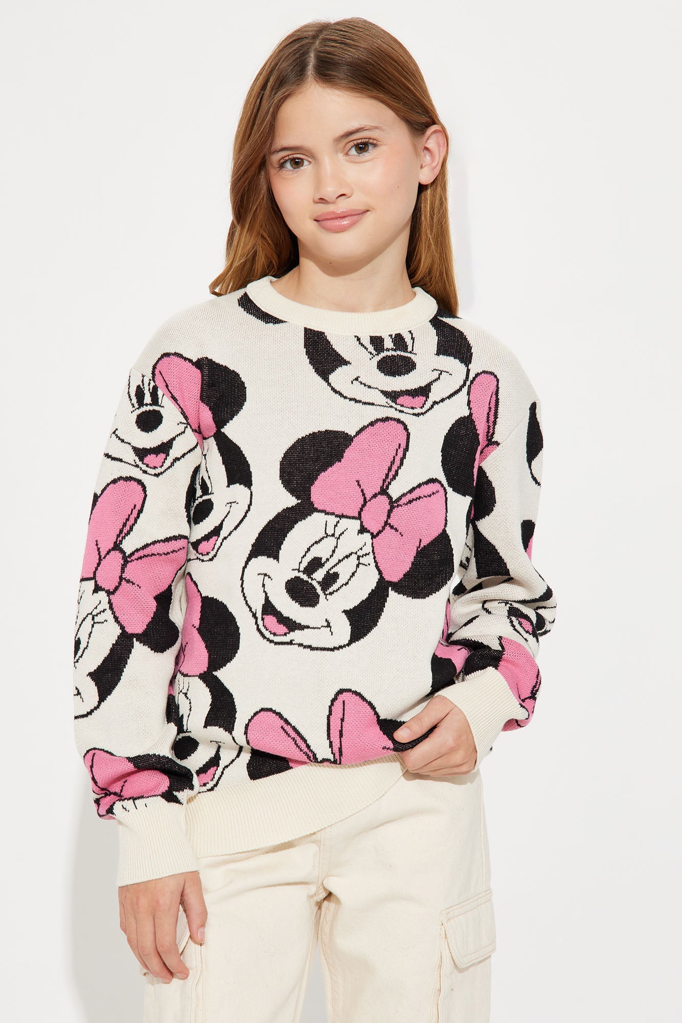 Mini Minnie Mouse Sweater - Cream/combo
