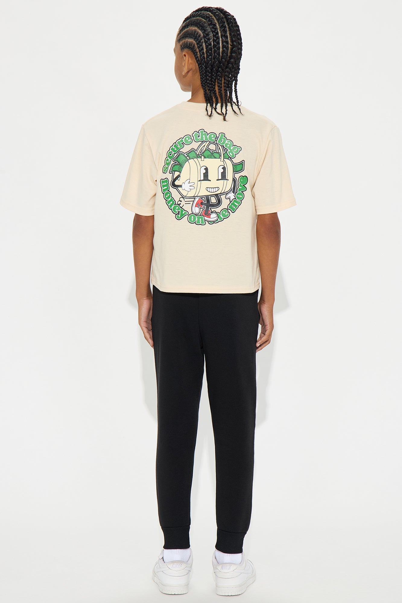Mini Secure The Bag Front/Back T-Shirt And Pant Set - Sand/combo