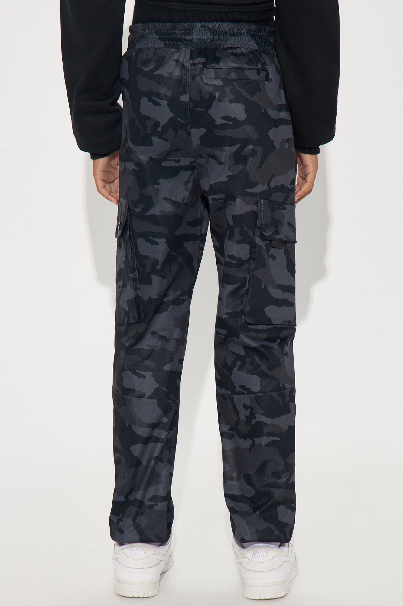 Mini District Grid Cargo Jogger Pants - Grey/combo