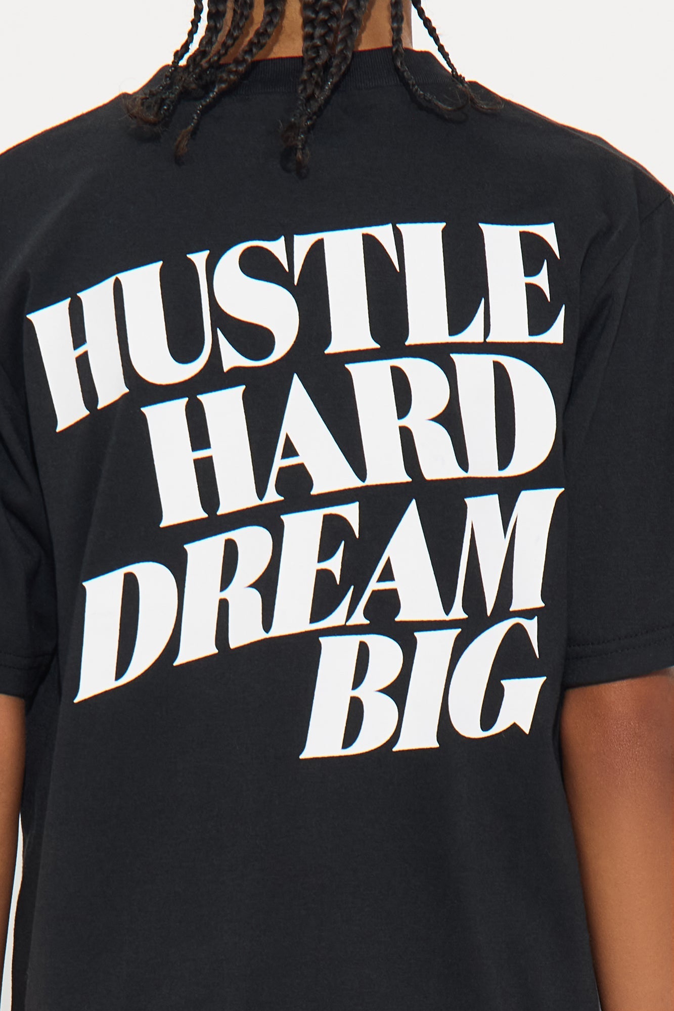Mini Hustle Hard Dream Big Front/Back T-Shirt And Pant Set - Black