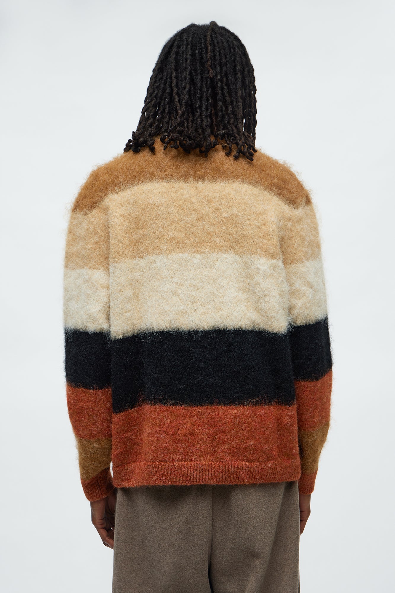 Chestnut Mohair Sweater Cardigan - Multi Color