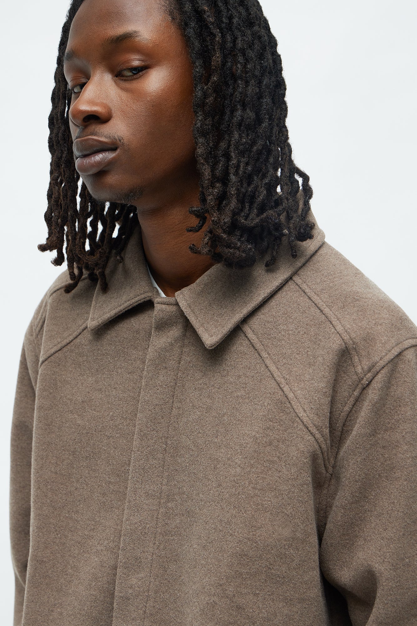 Williamsburg Hidden Placket Jacket - Brown