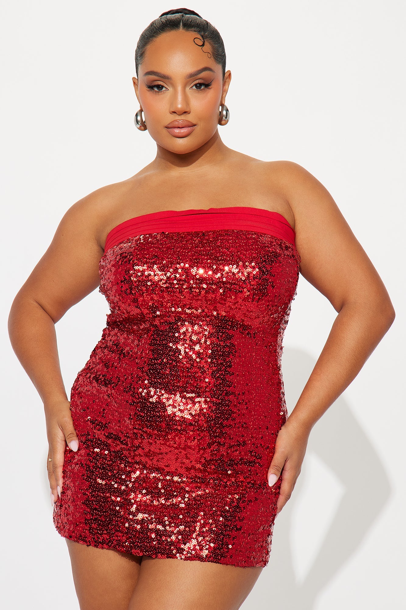 Becca Bow Dress Sequin Mini Dress - Red