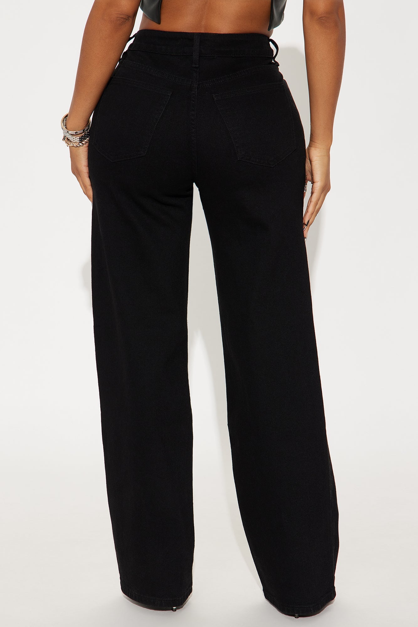 You Belong With Me Stretch Embellished Straight Leg Jeans - Black