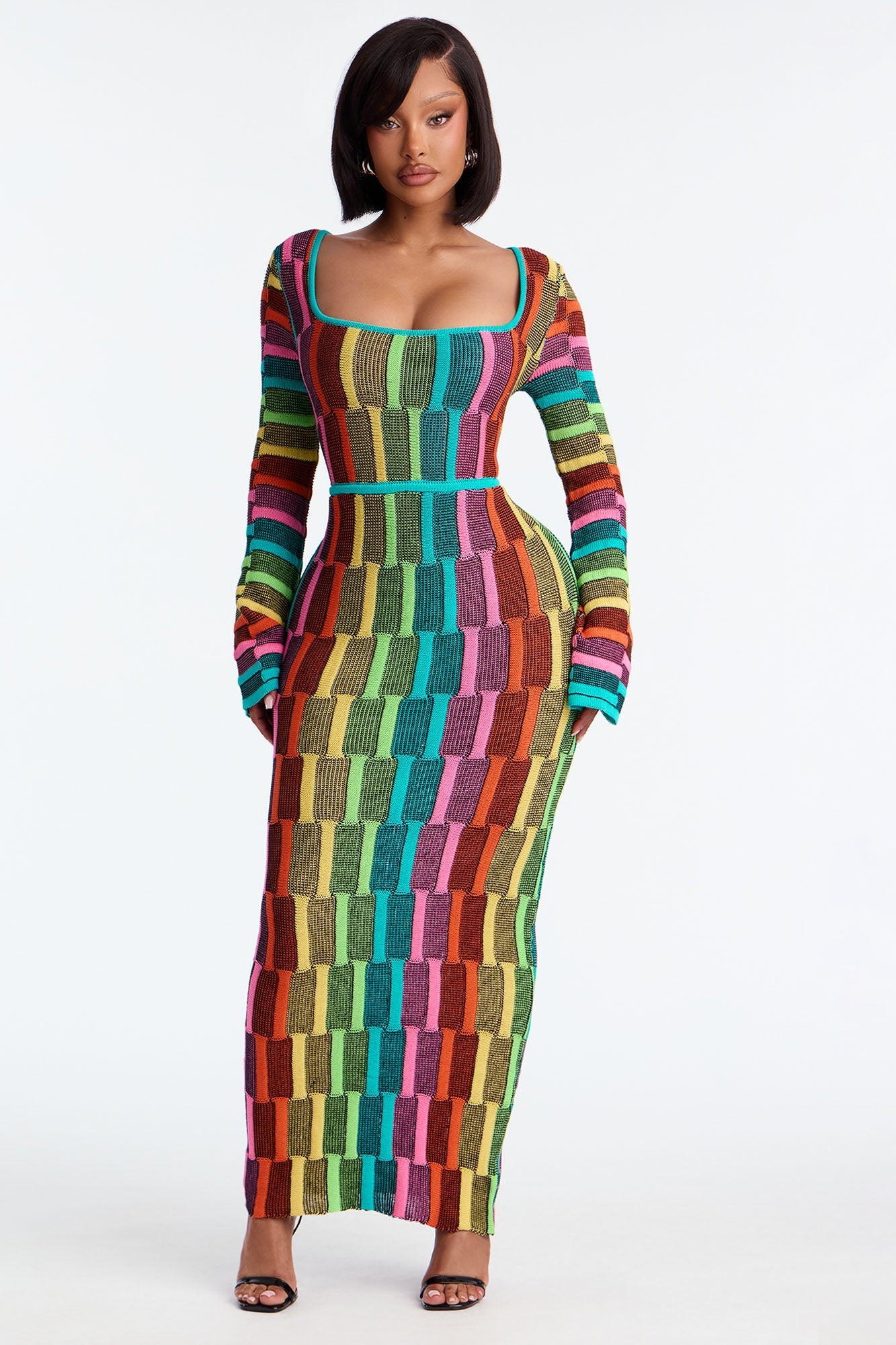 Sia Long Sleeve Maxi Dress - Multi Color