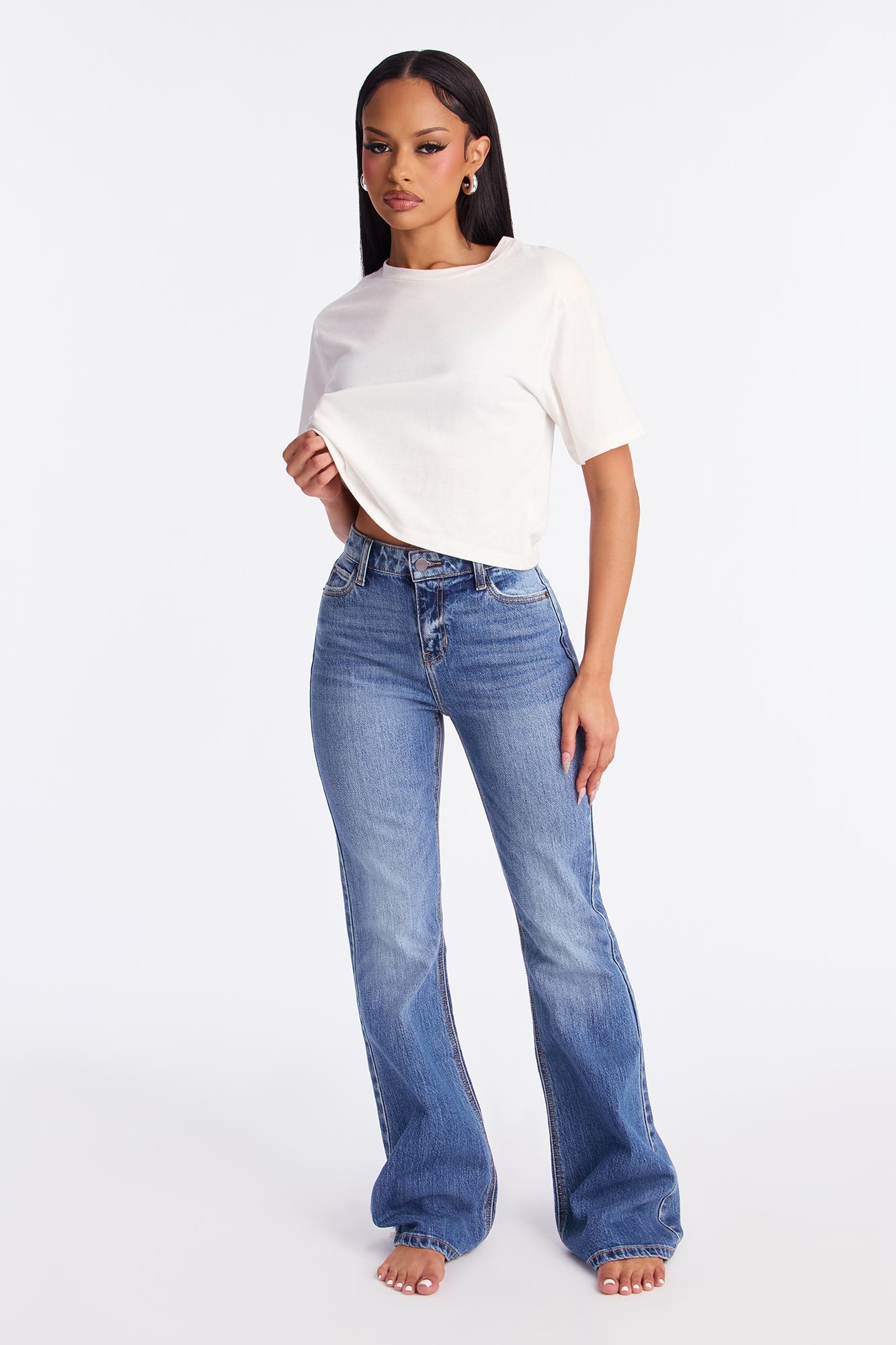 Not Like Us Flare Jeans - Medium Wash