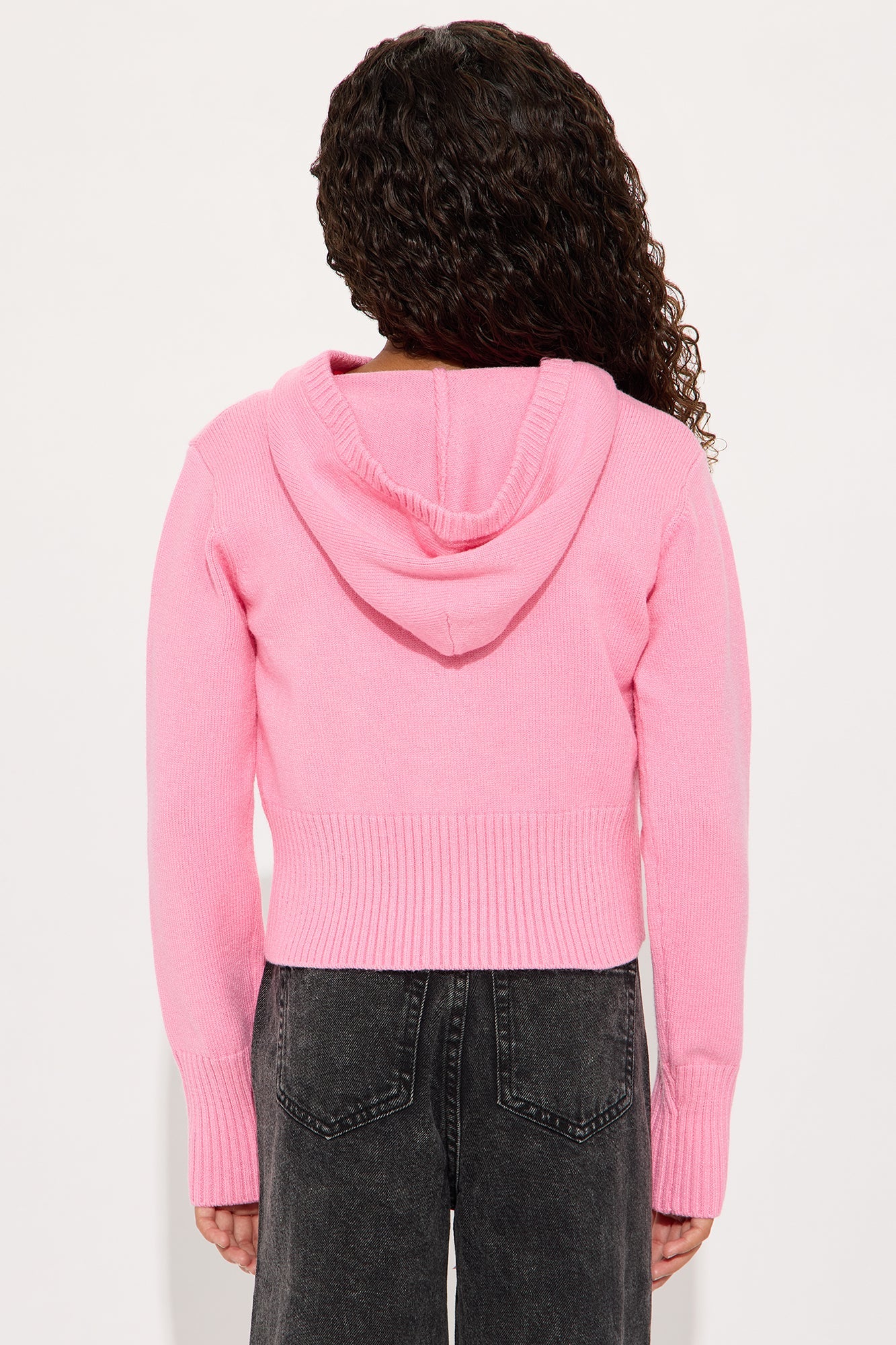 Mini Lana Zip Up Sweater - Pink