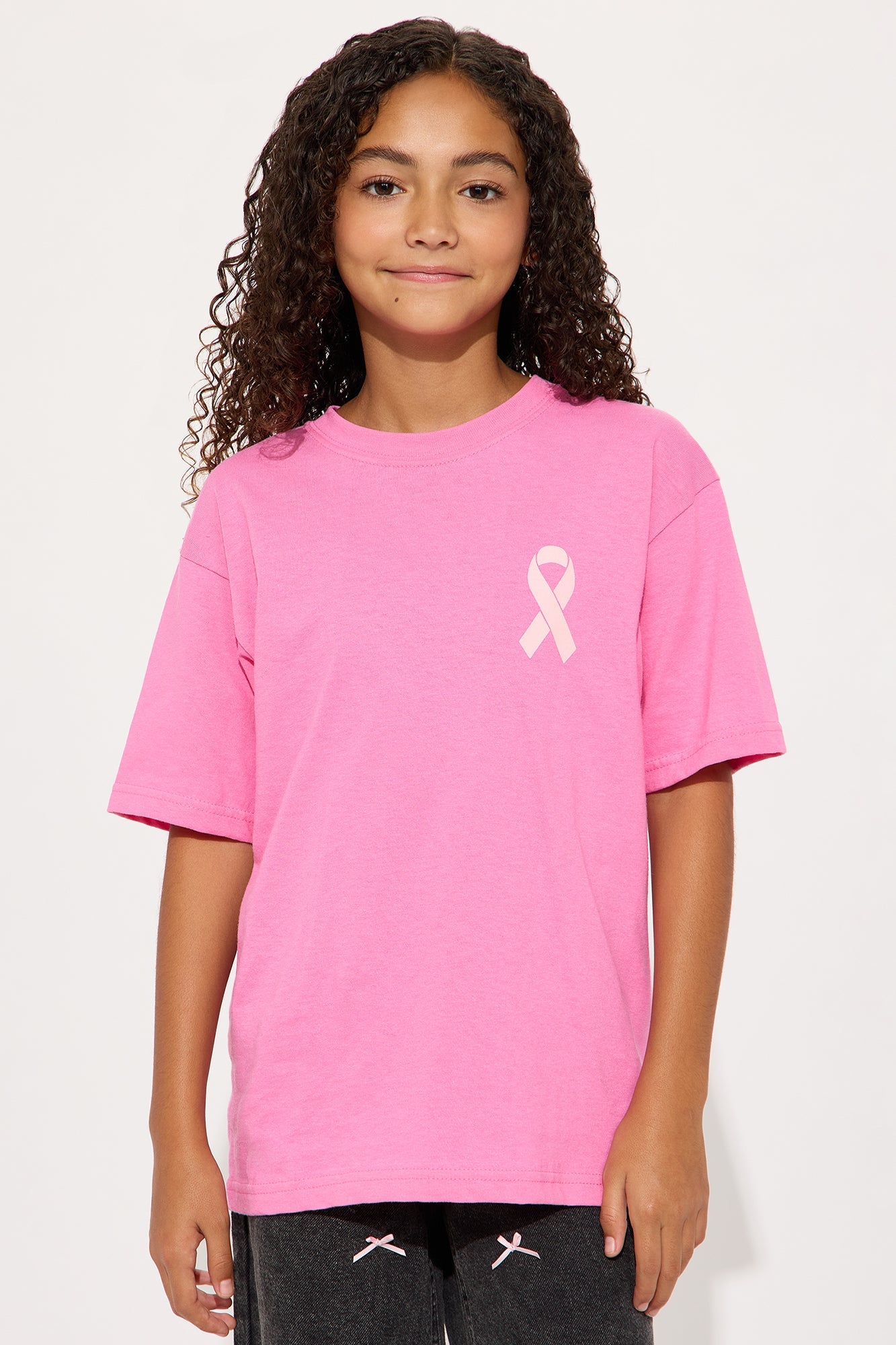 Mini In October We Wear Pink Tee - Pink