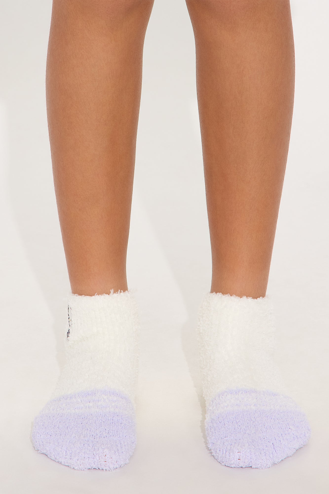 Mini Hello Kitty Fuzzy Crew Socks 3 Pack - Grey/combo