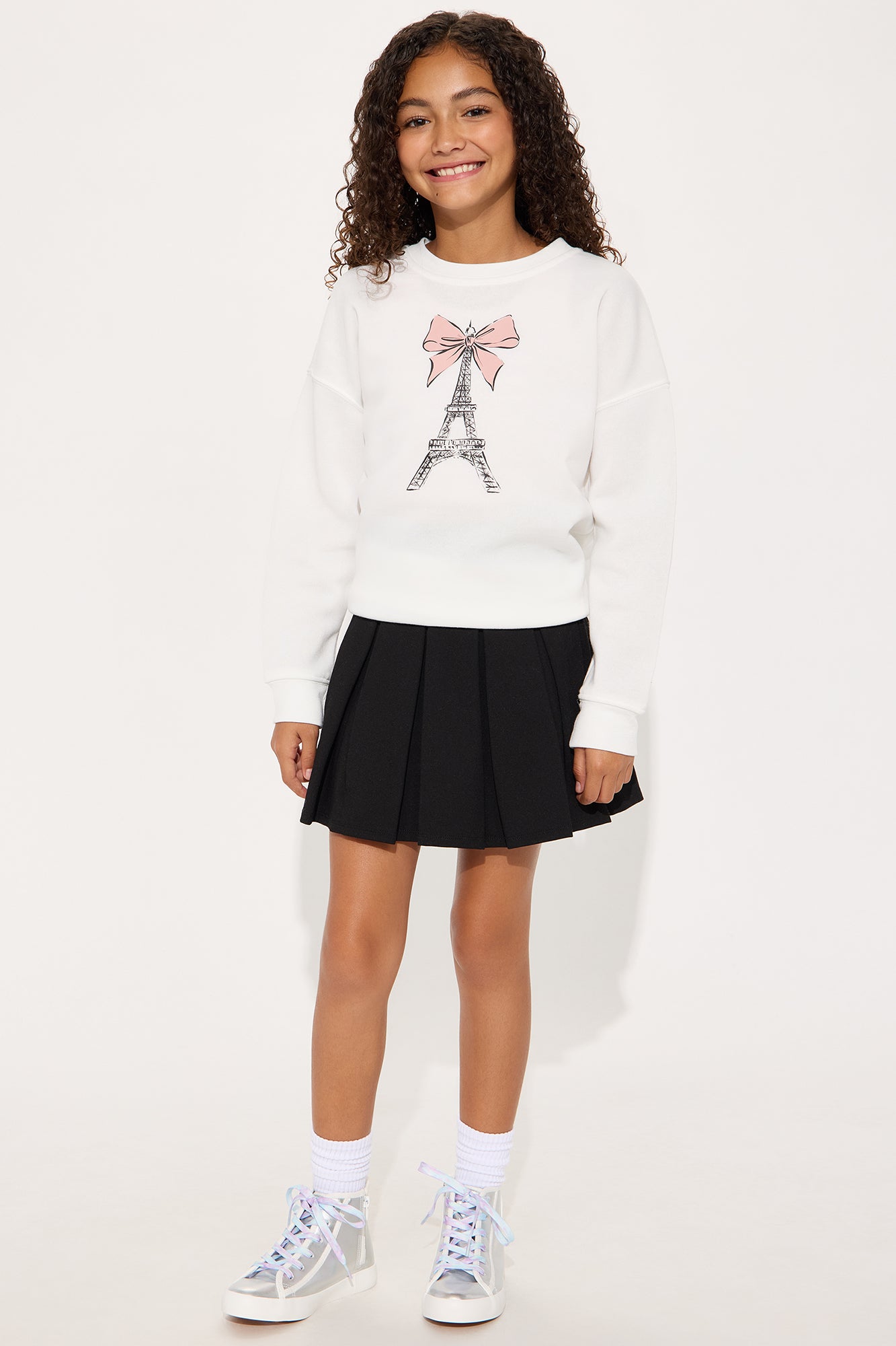 Mini Rebel At Heart High Top Metallic Sneaker - Silver