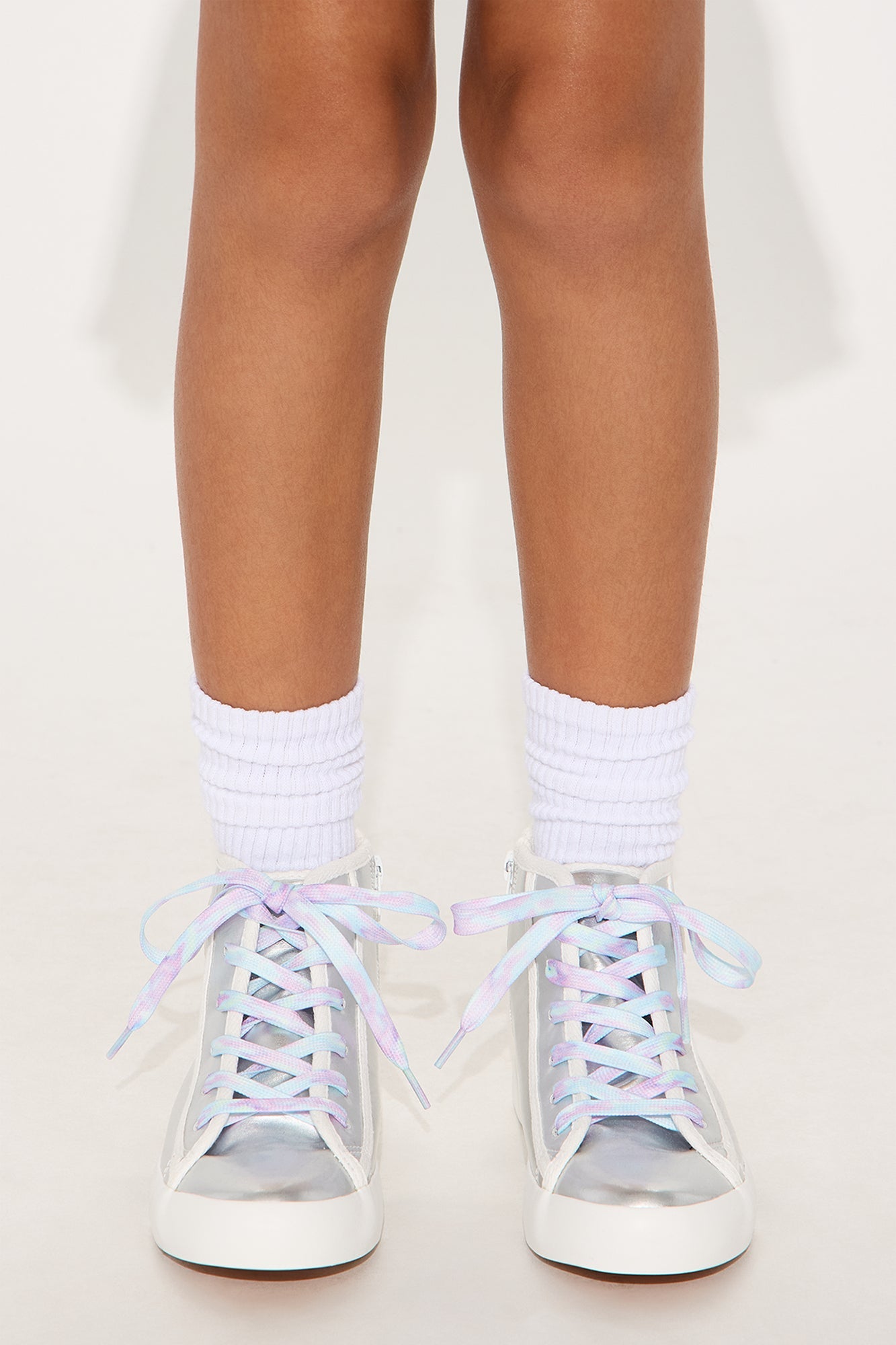 Mini Rebel At Heart High Top Metallic Sneaker - Silver
