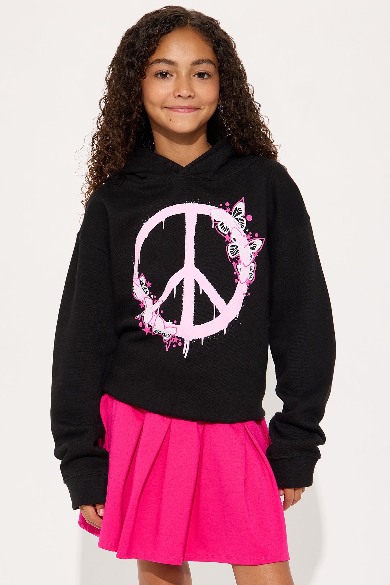 Mini Peace Is Pretty Hoodie - Black