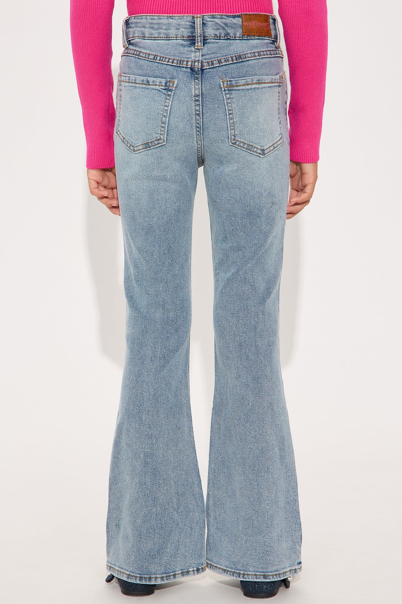 Mini Stick Around Flare Jeans - Light Wash