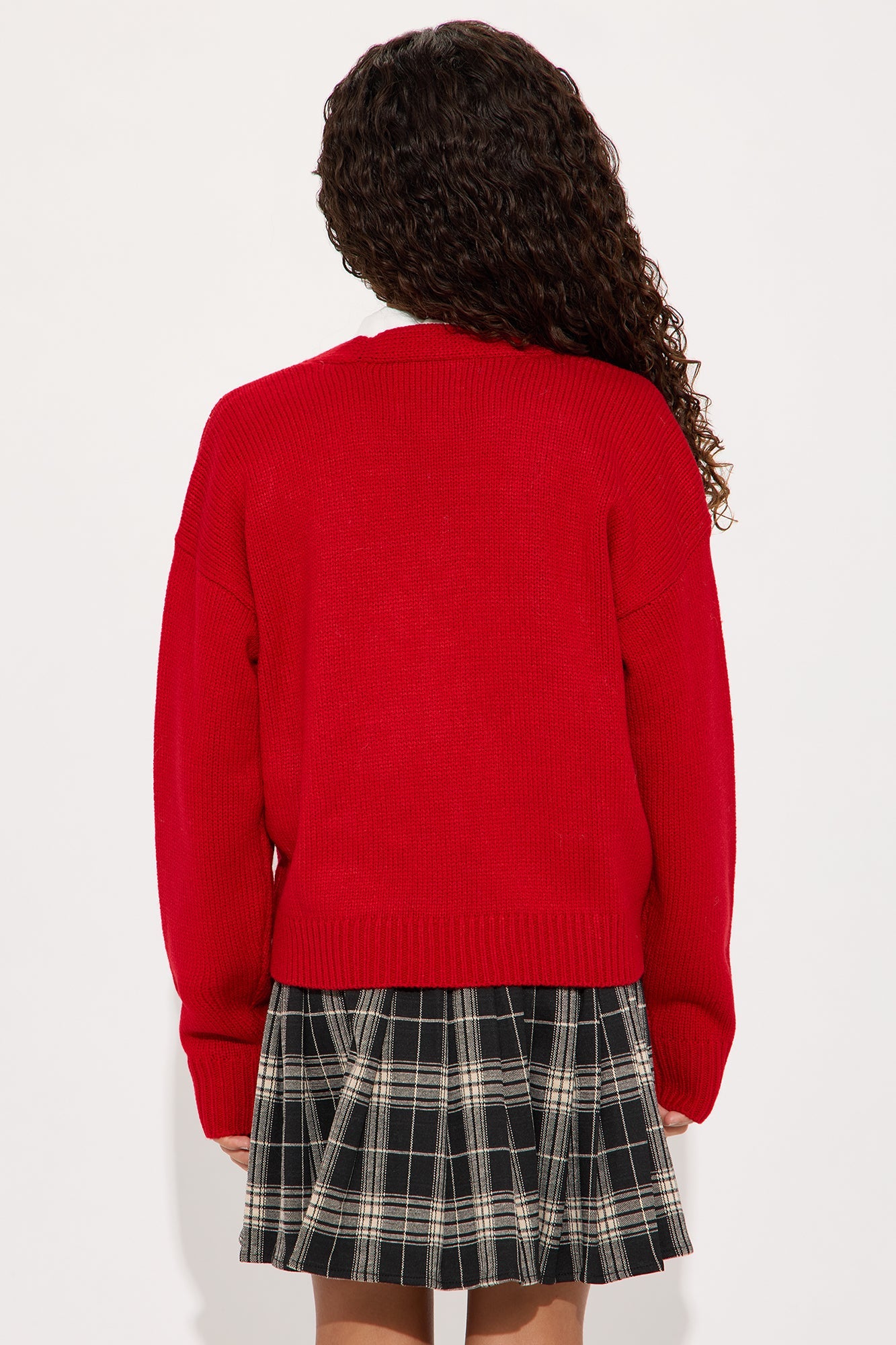 Mini Feeling Festive Gingerbread Cardigan - Red/combo