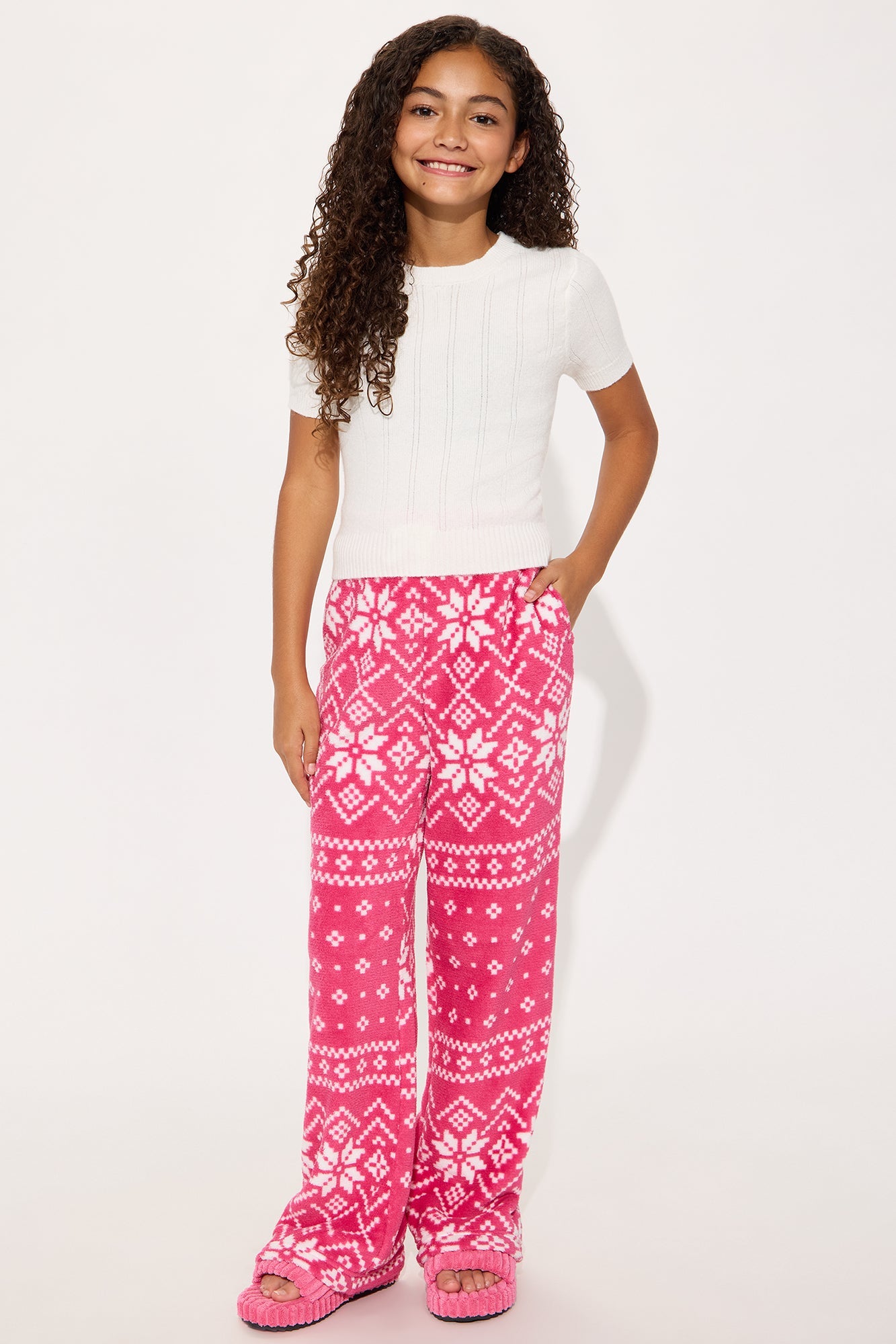Mini Winter Cutie Plush Pants - Pink