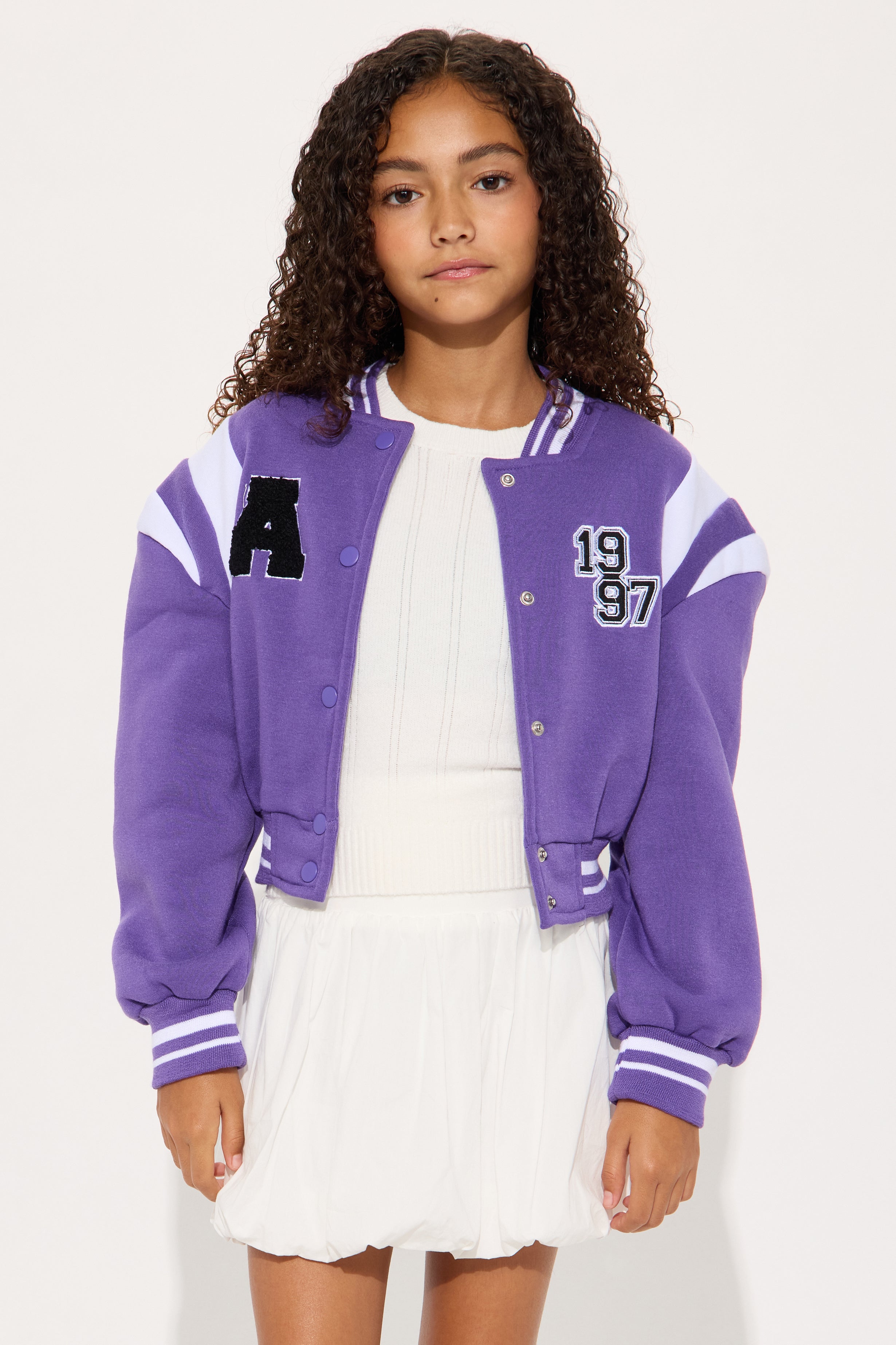 Mini Games To Play Varsity Jacket - Purple/combo