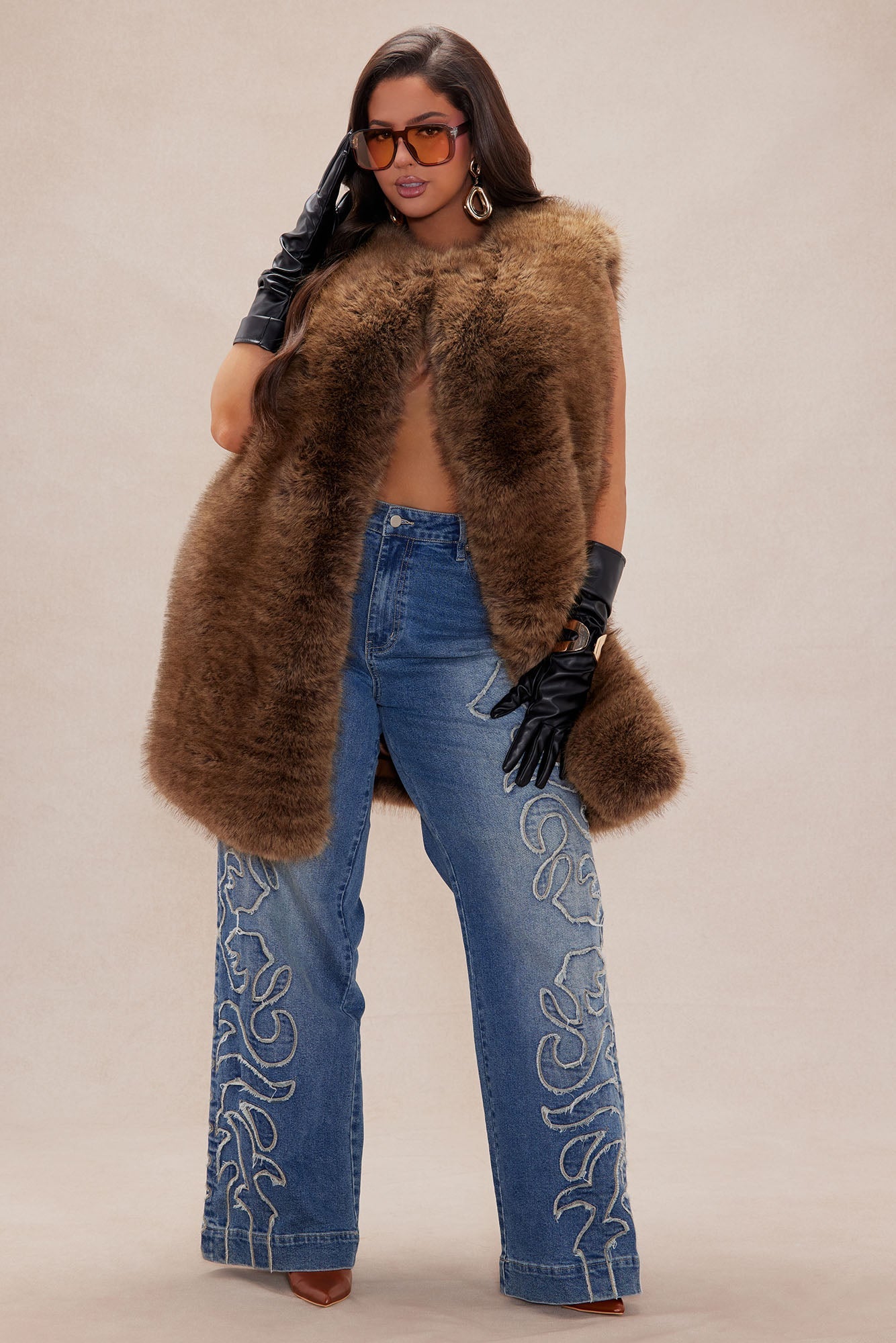 Denver Fur Vest - Mocha