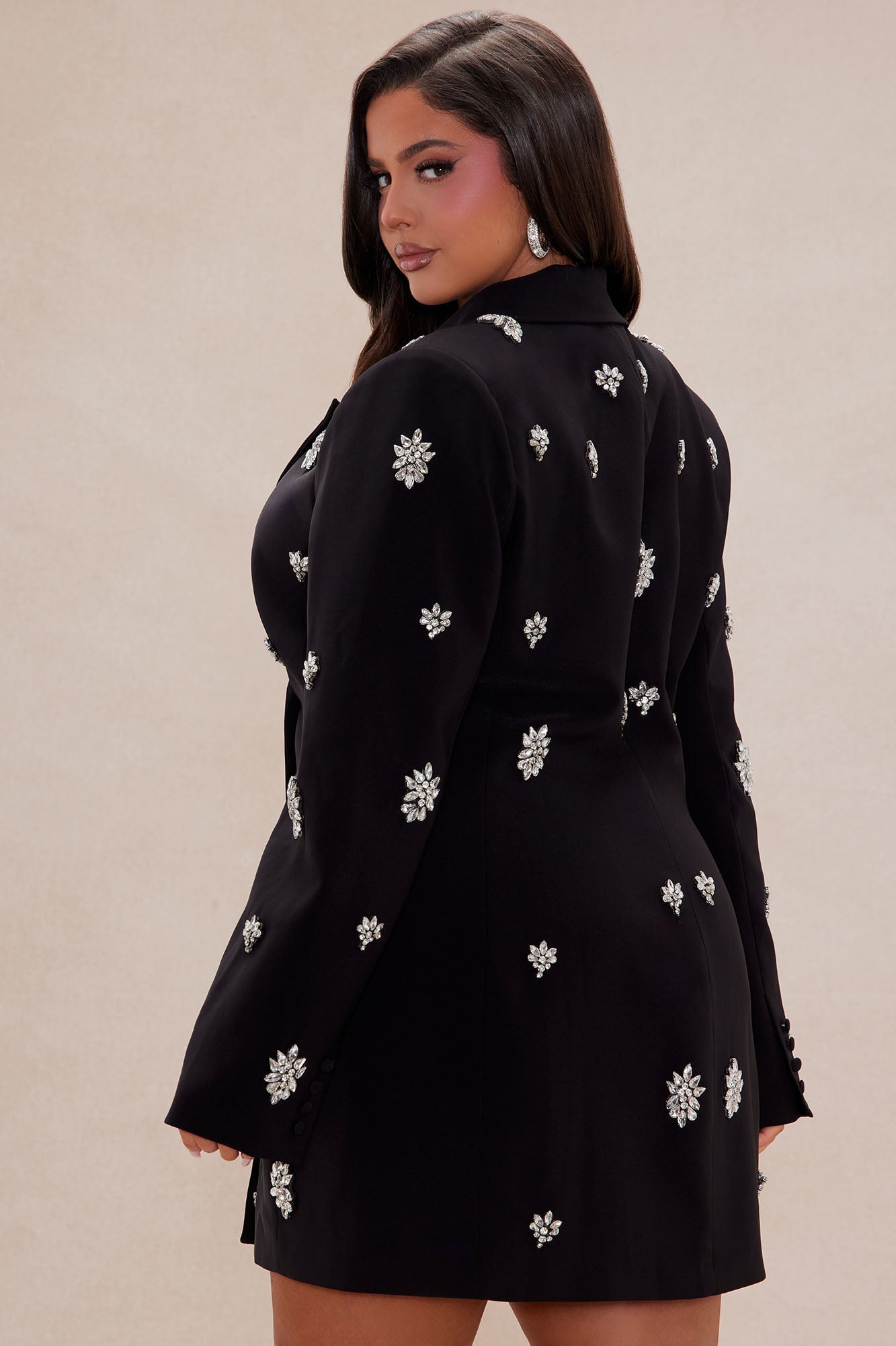 Jocelyn Embellished Blazer Dress - Black