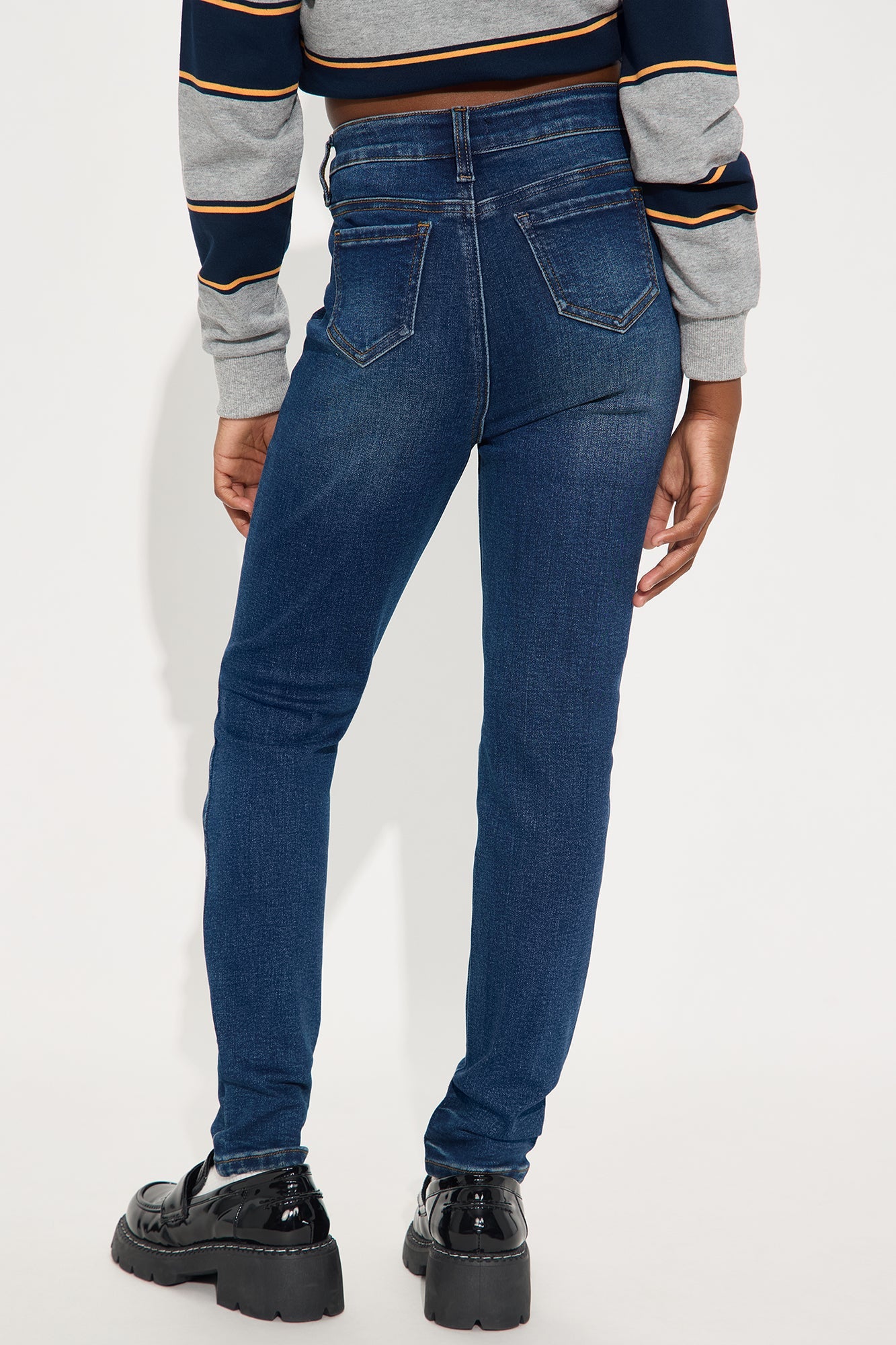 Mini Kalisha Stretch Ripped Skinny Jeans - Dark Wash