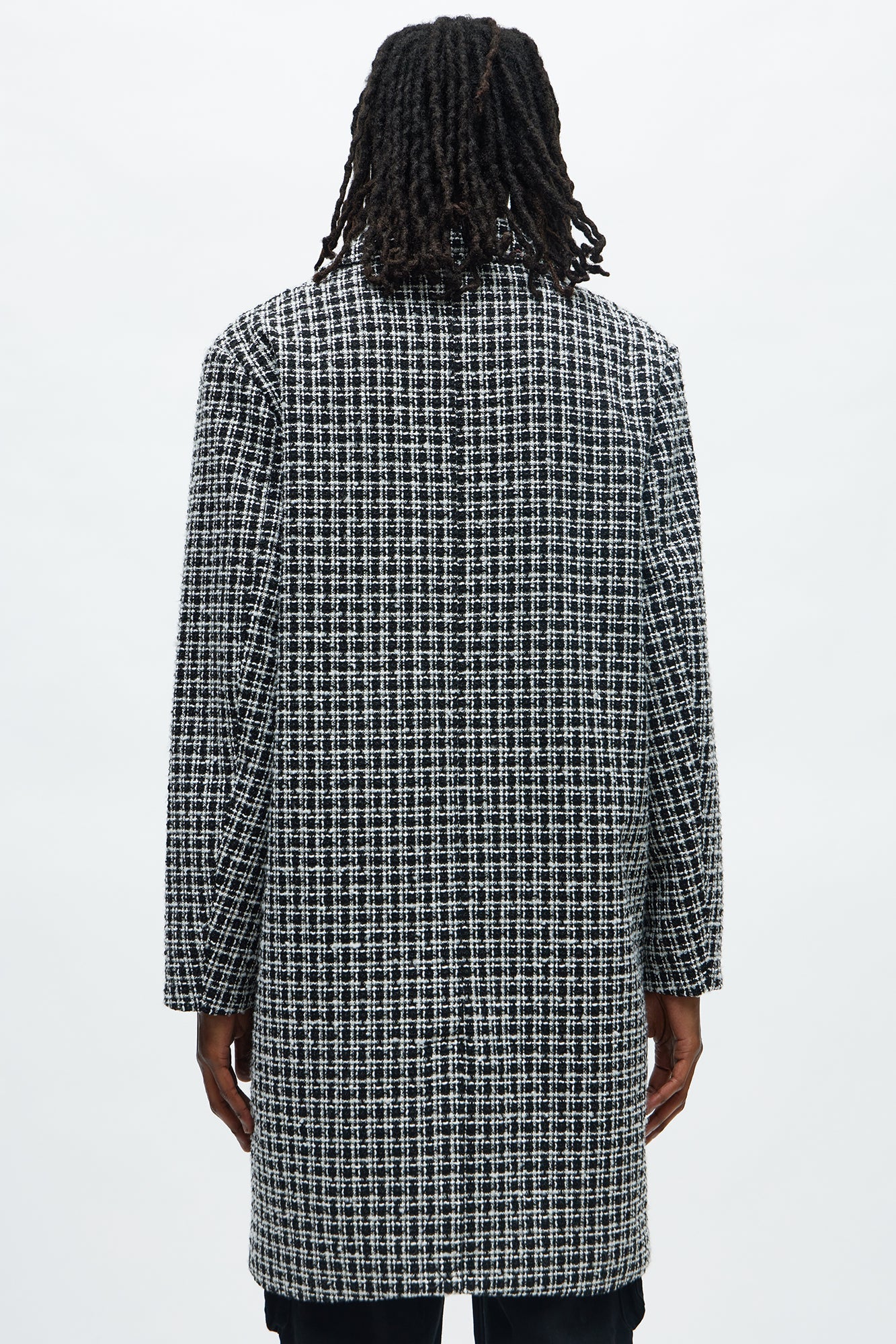 Textured Elevated Square Off Car Coat - Black