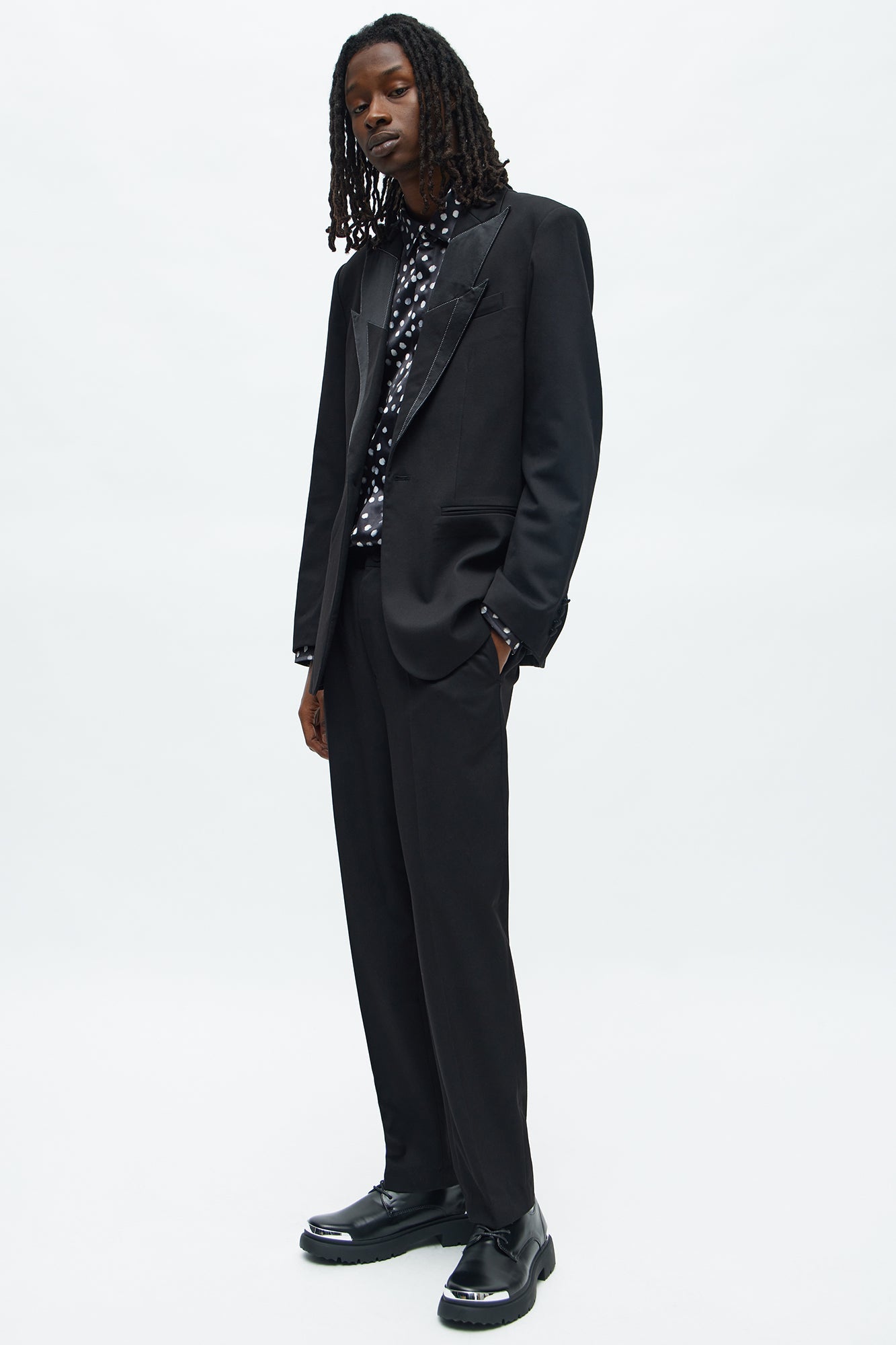 Slim Lafayette Pleated Trouser - Black