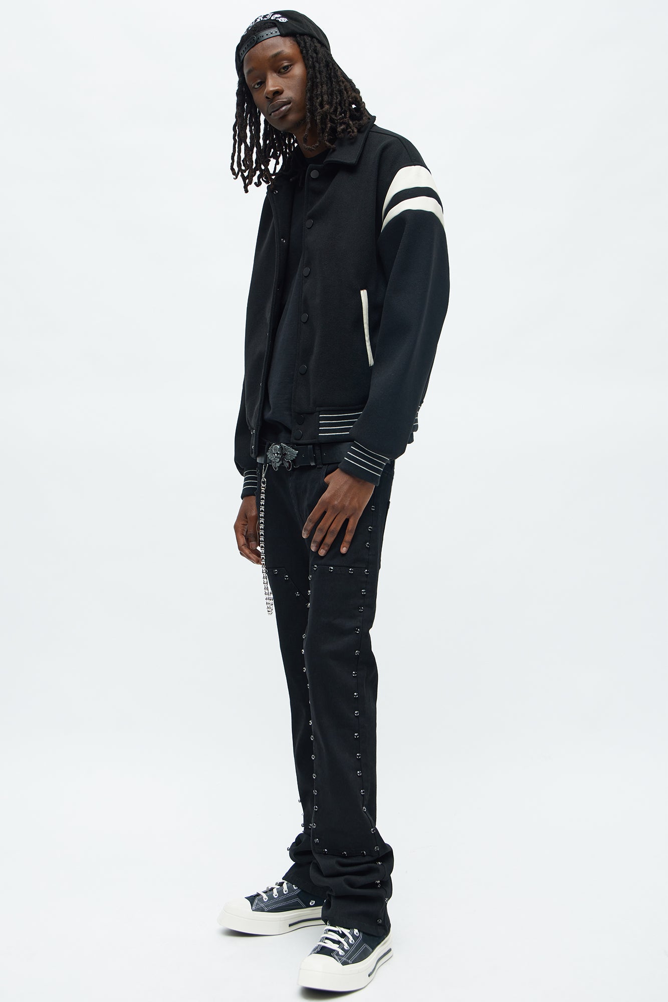 Stacked Skinny Flare No Apologies Studded Jean - Black