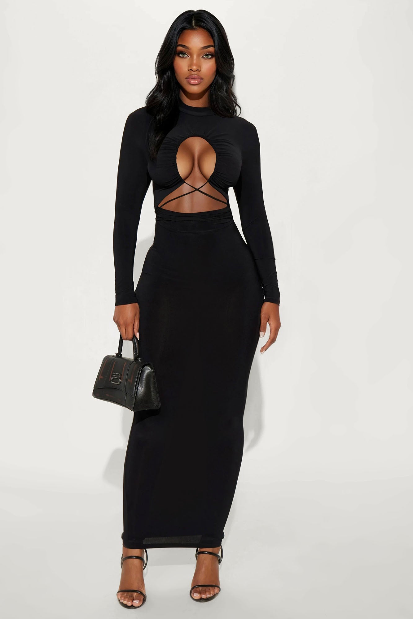 Body Language Cut Out Maxi Dress - Black