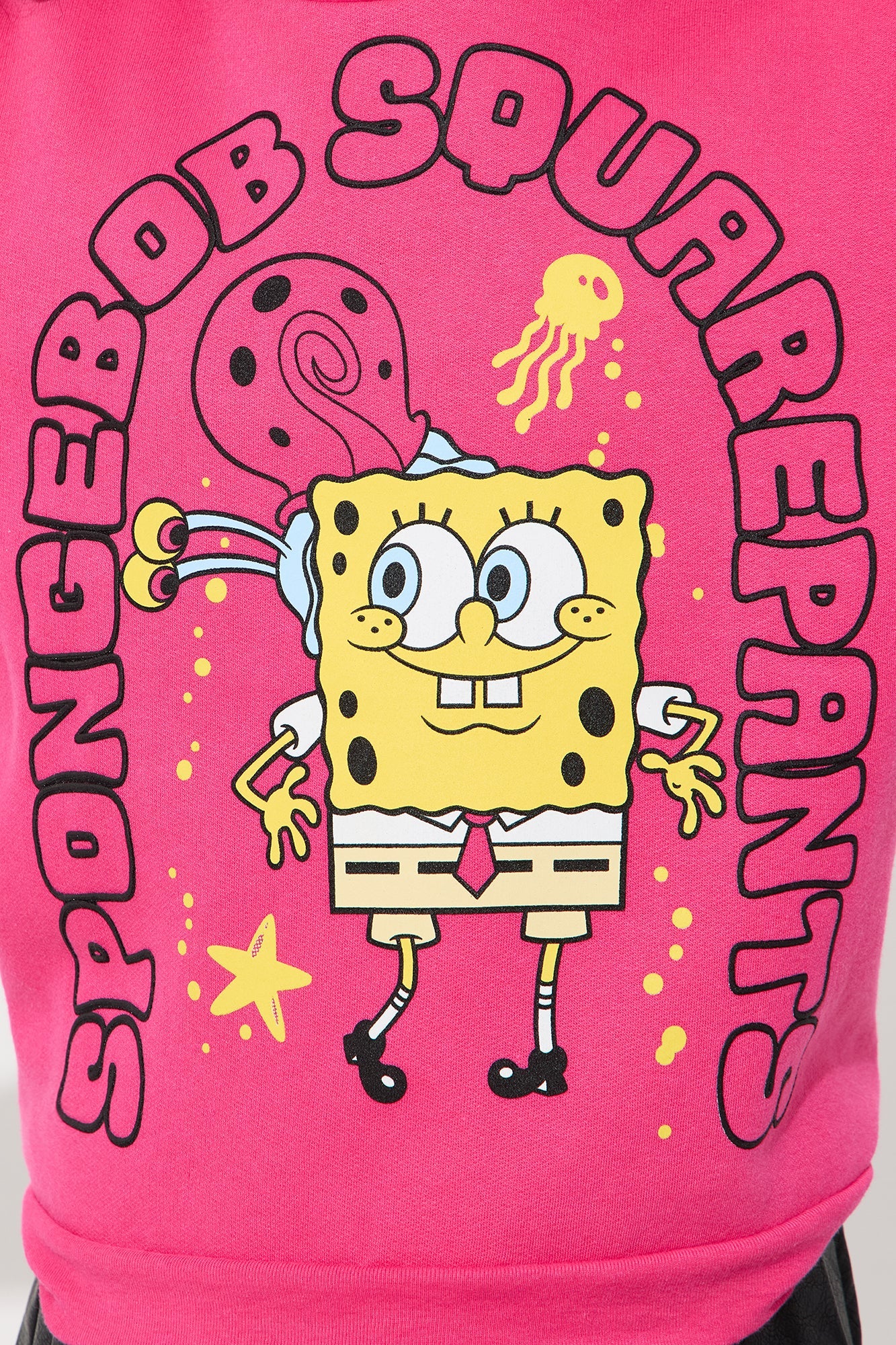 Mini Spongebob Jellyfish Fields Crew Neck Sweatshirt - Fuchsia