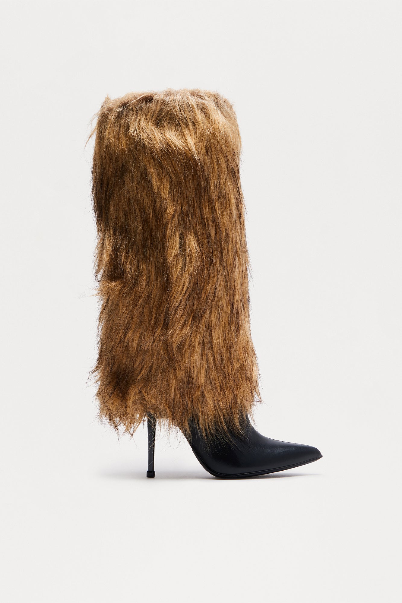 Nidia Faux Fur Knee High Boots - Camel