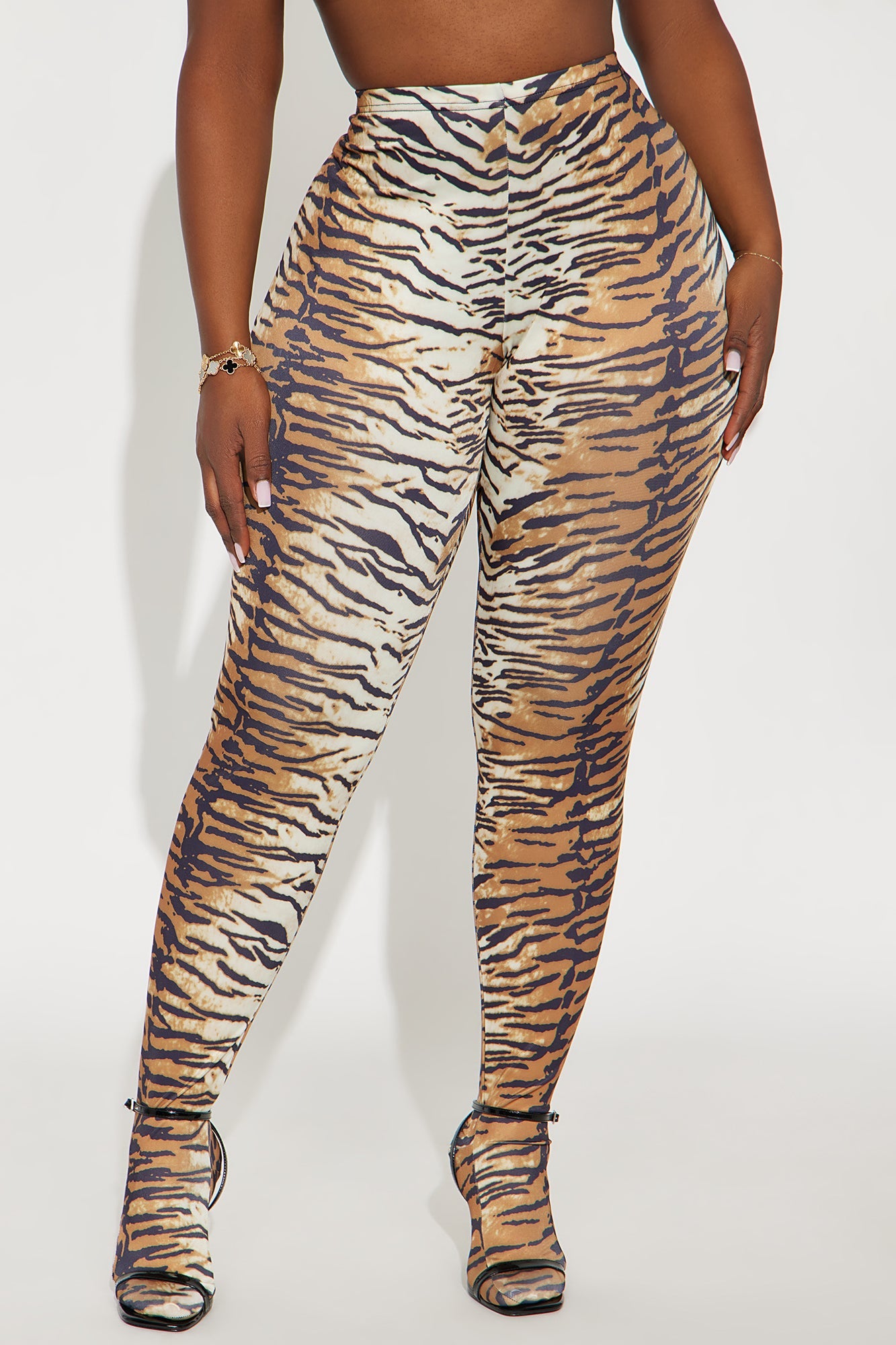 Secret Crush Tiger High Rise Legging - Cream/combo