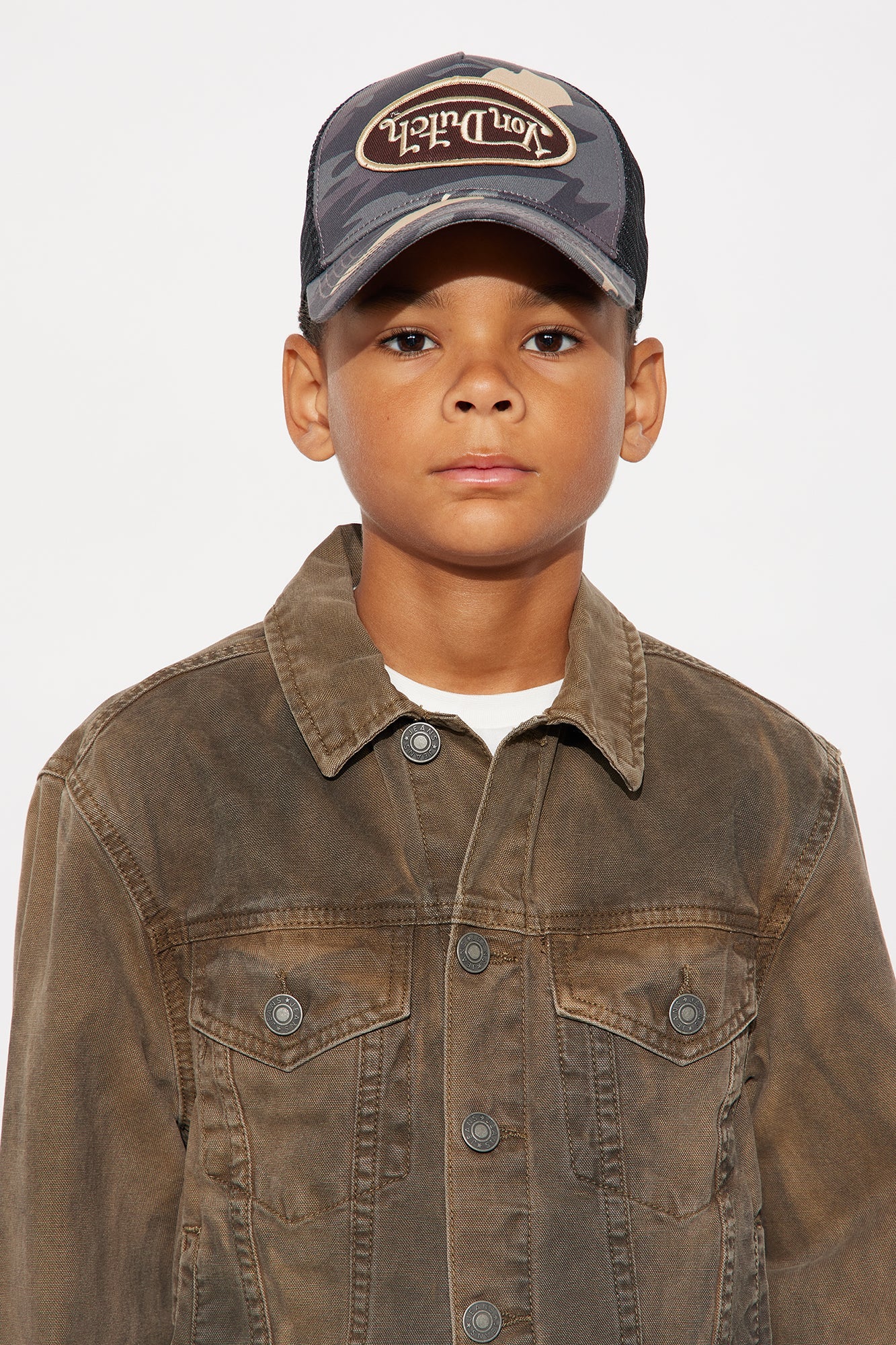 Mini Von Dutch Upside Down Camo Trucker Hat - Camouflage