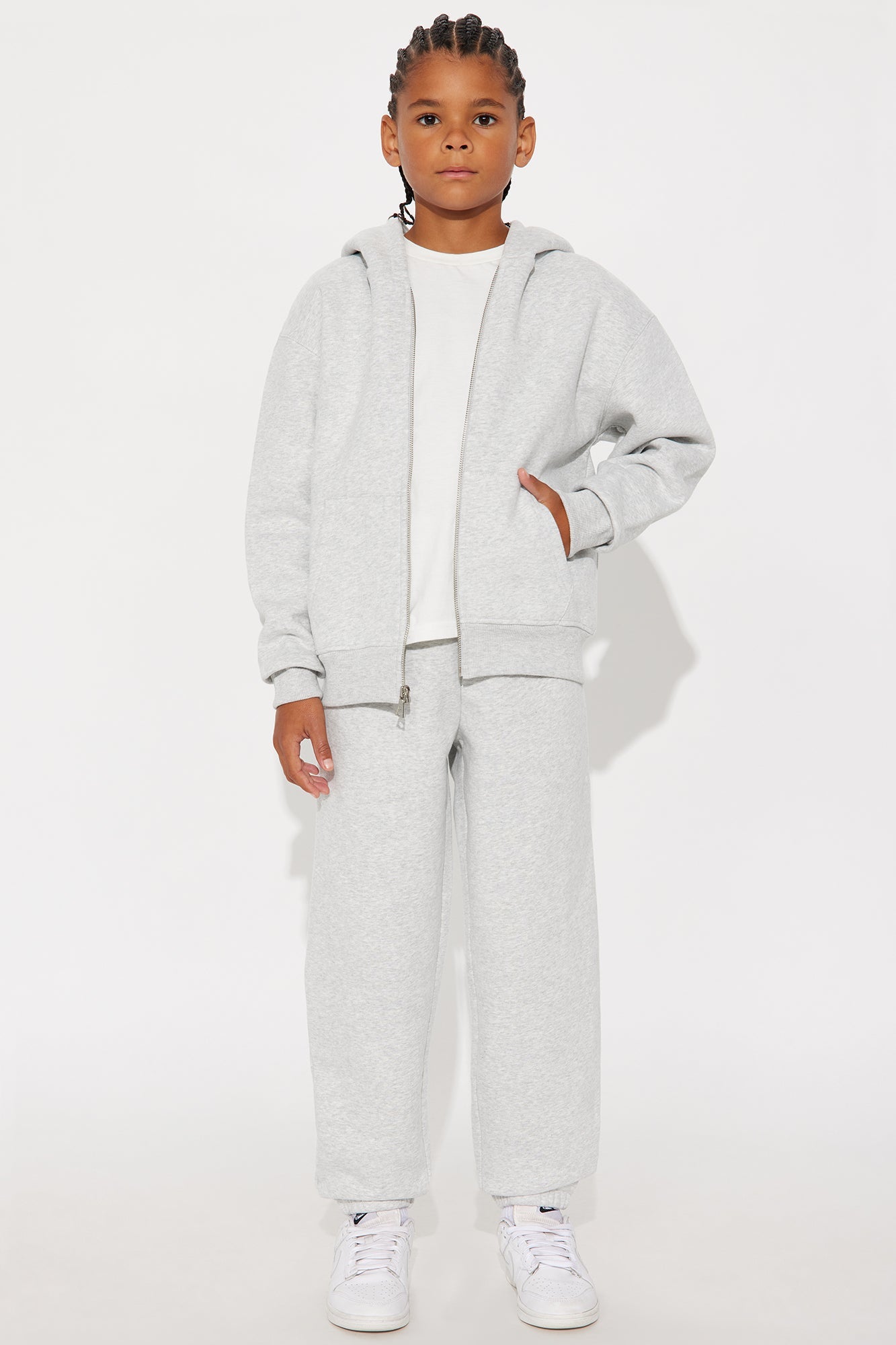 Mini 410 Oversized Zip Hoodie - Heather Grey