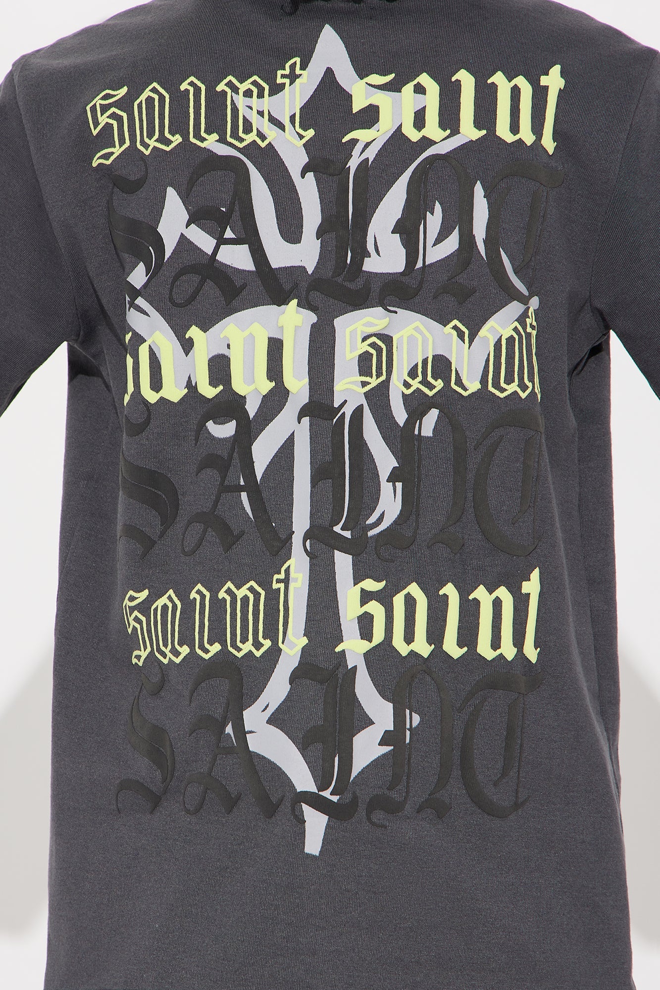 Mini Forever A Saint Front/Back Short Sleeve Tee - Charcoal