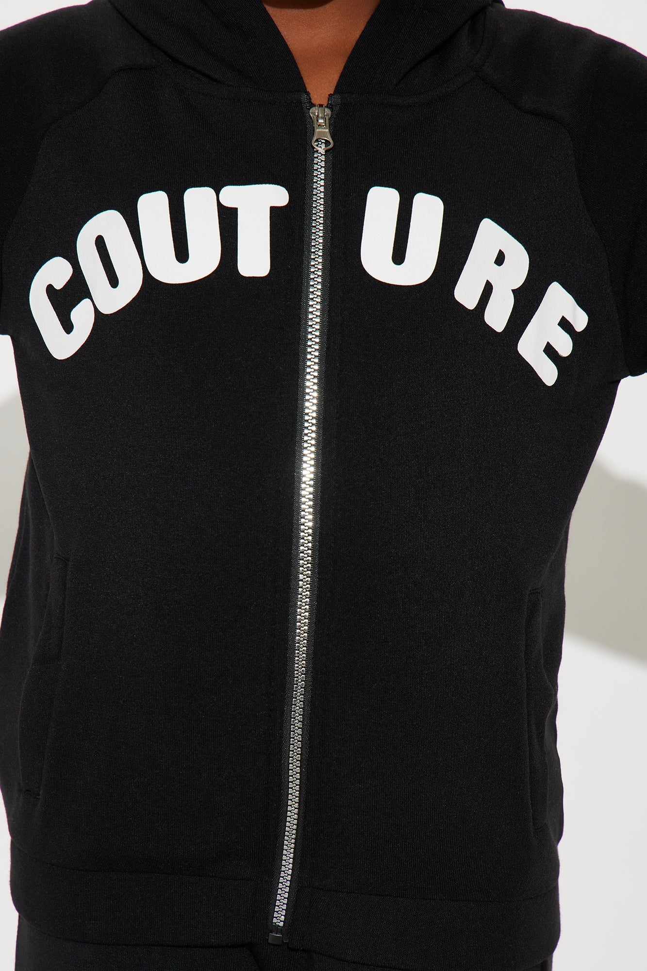 Mini Couture Comfort Zip Up Fleece Pant Set - Black