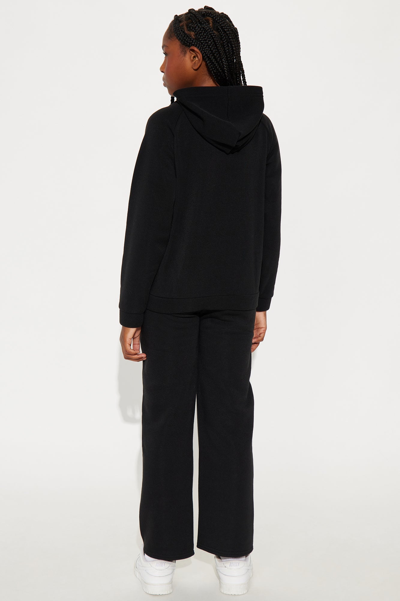 Mini Couture Comfort Zip Up Fleece Pant Set - Black