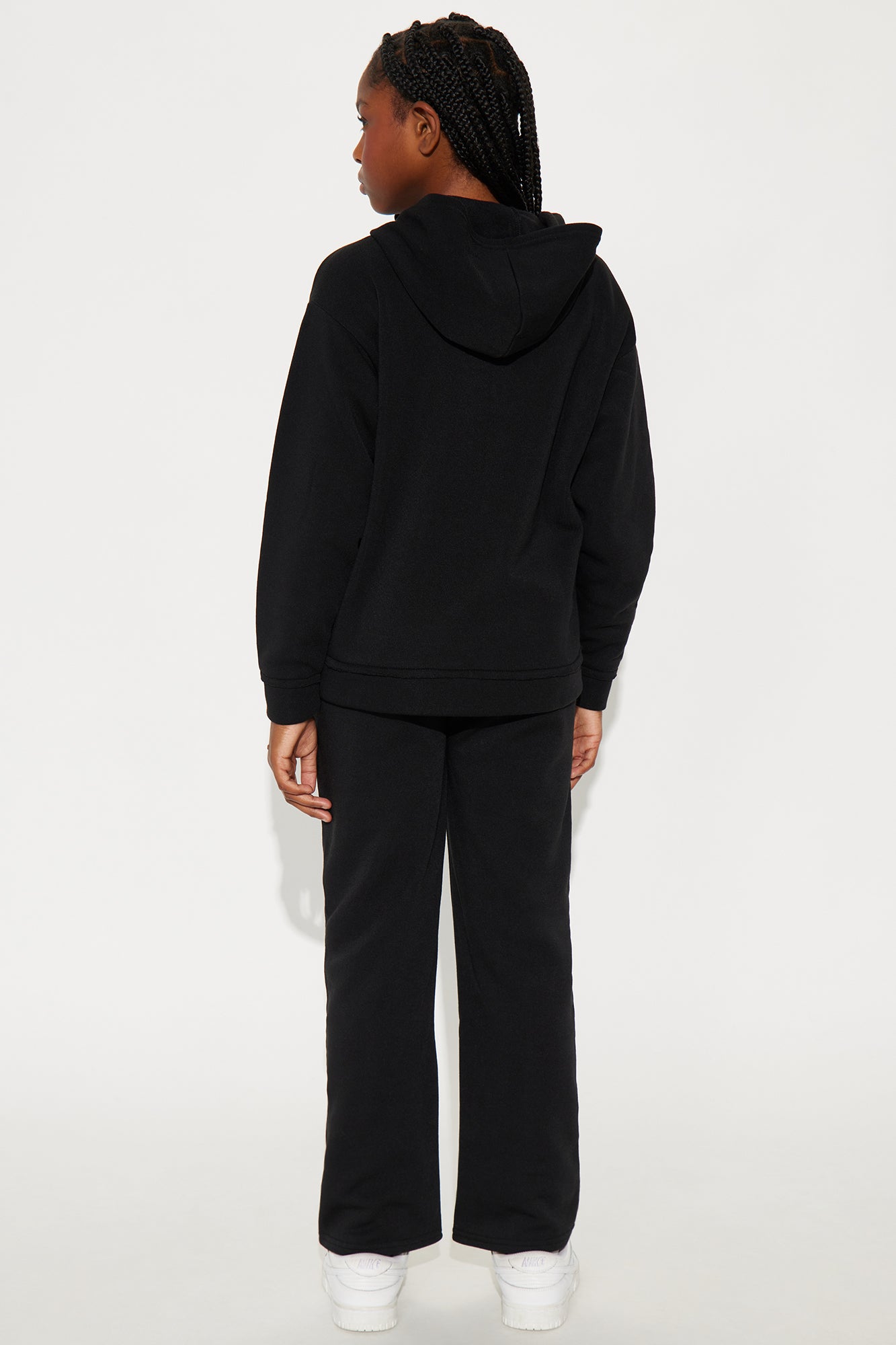 Mini NY Oversized Fleece Pant Set - Black