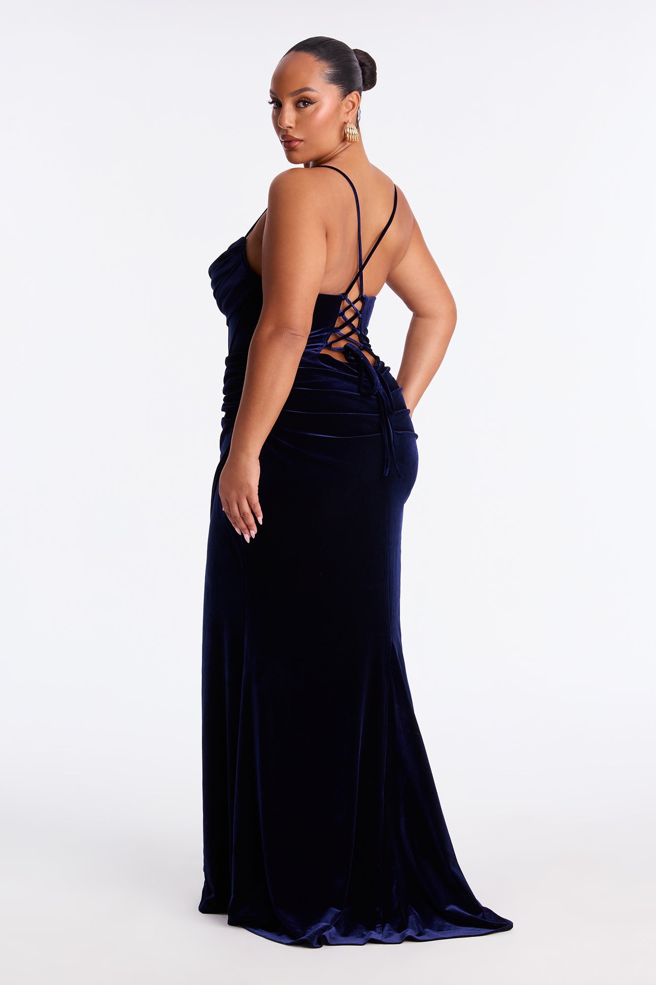 My Type Velvet Maxi Gown - Navy