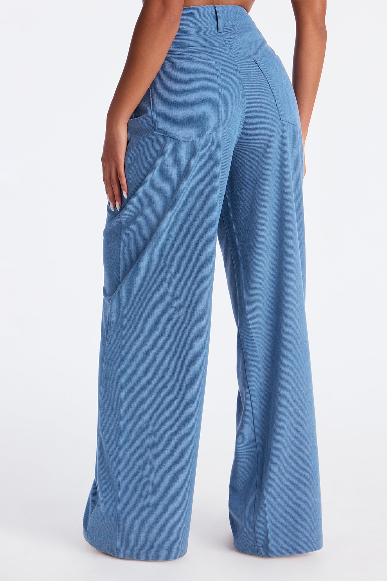 Everyday Casual Corduroy Wide Leg Pant 32″ - Blue