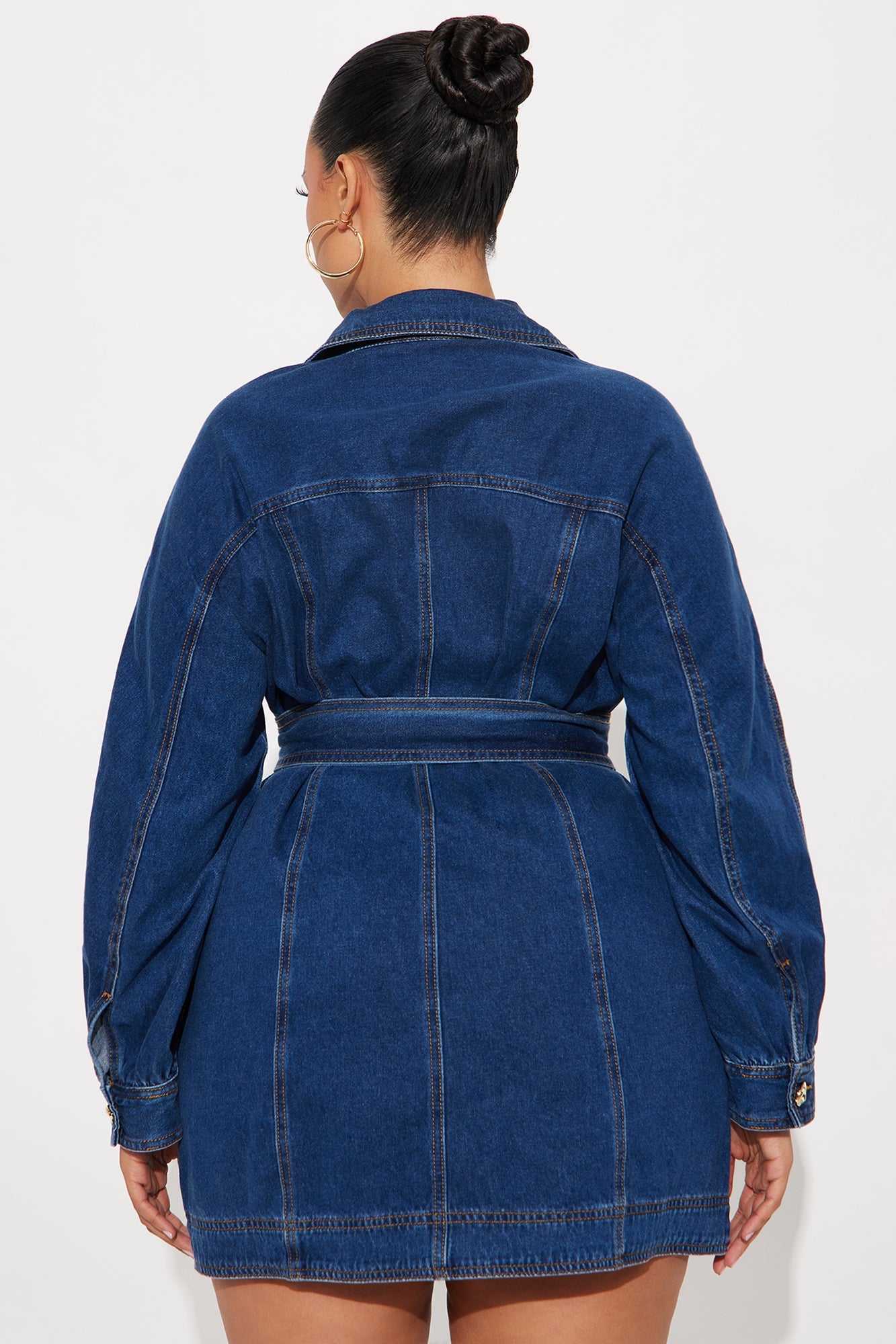 Dalia Belted Denim Mini Dress - Denim