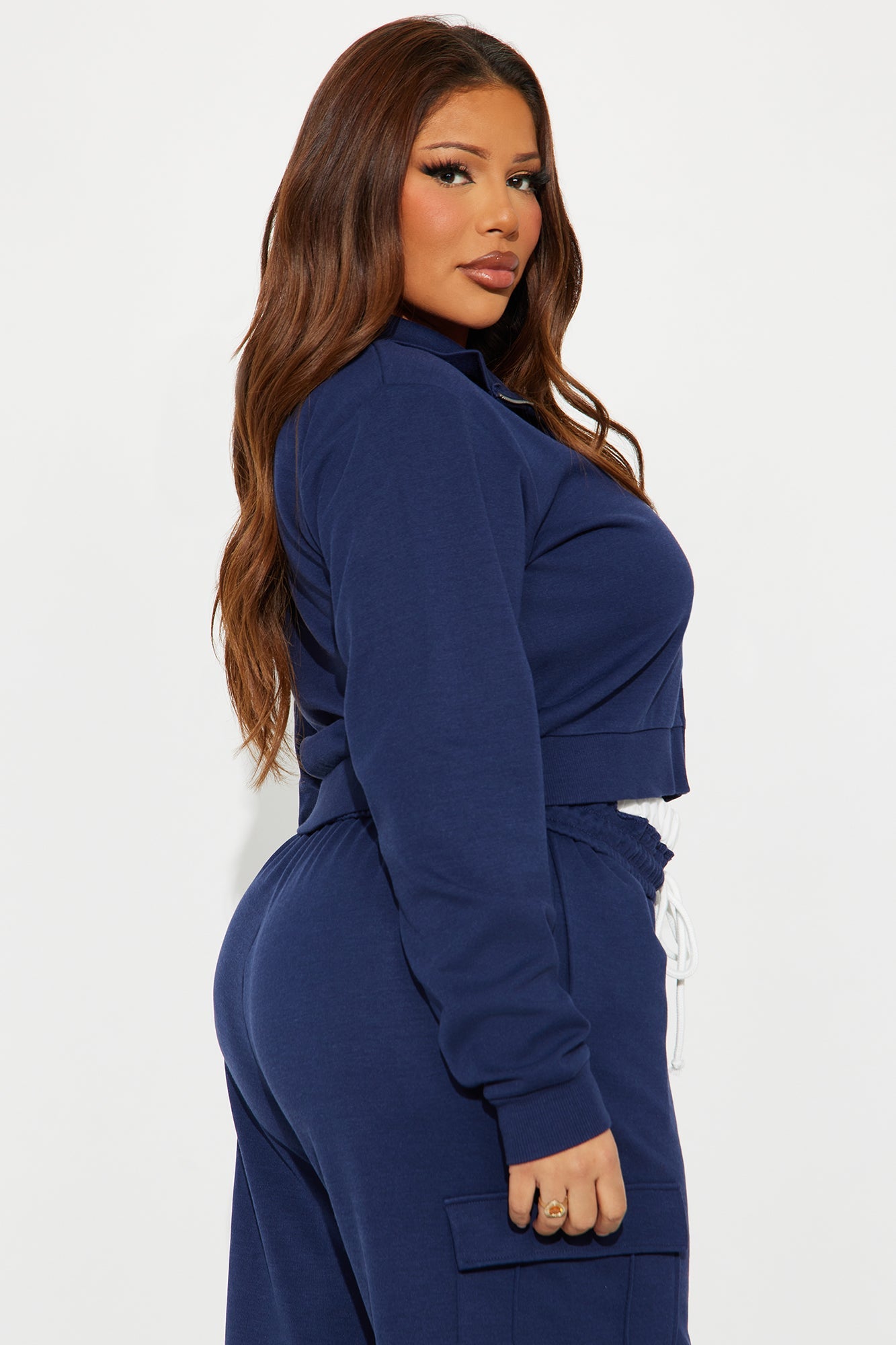 Makayla Sweatshirt Zip Up - Navy