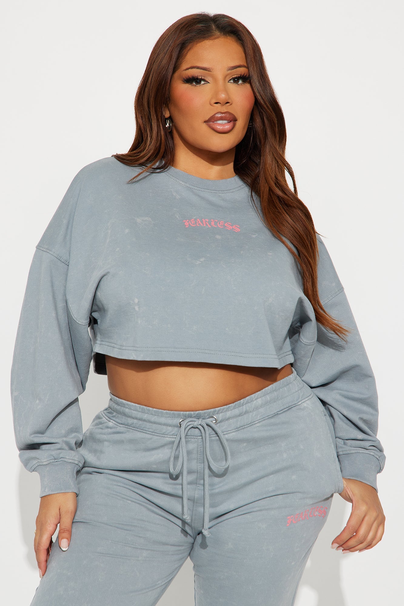 Fearless Energy Washed Pant Set - Grey