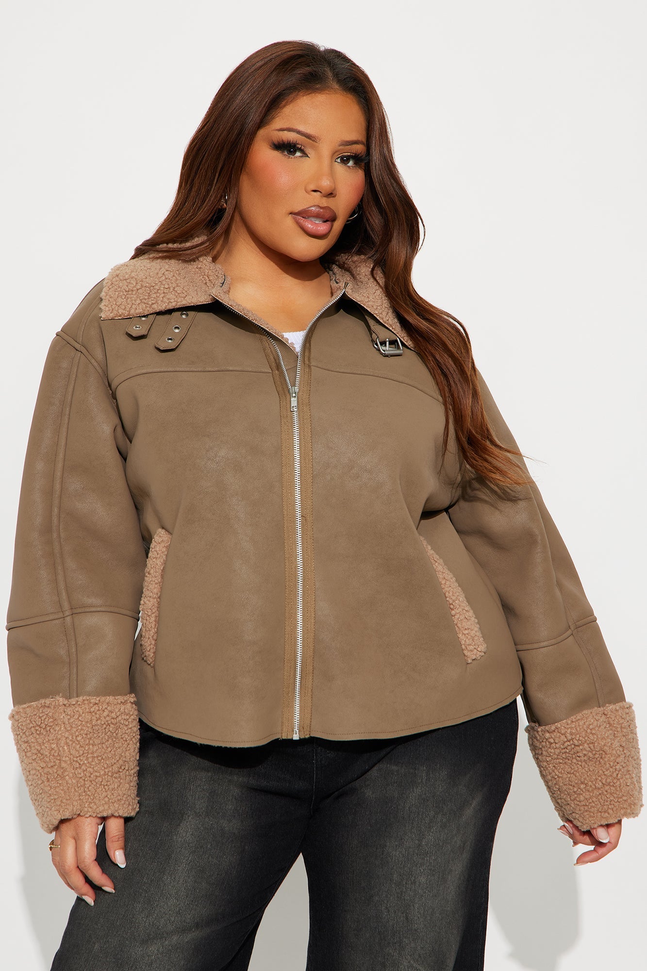 Cabin Getaway Faux Leather Moto Jacket - Mocha