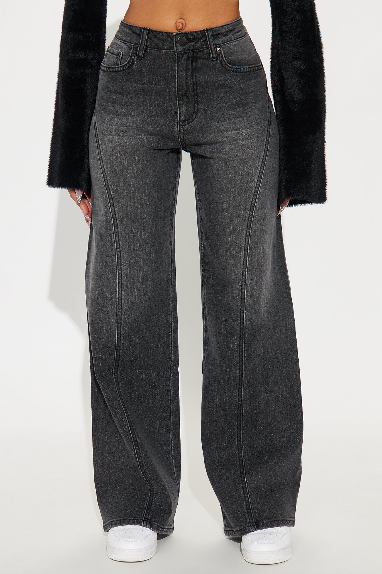 Sidelines Wide Leg Jean - Grey